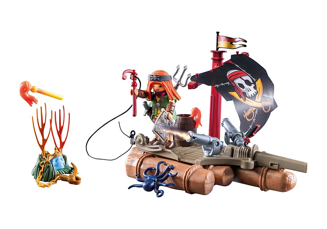Erlebe das PLAYMOBIL Piratenfloß mit Schatz