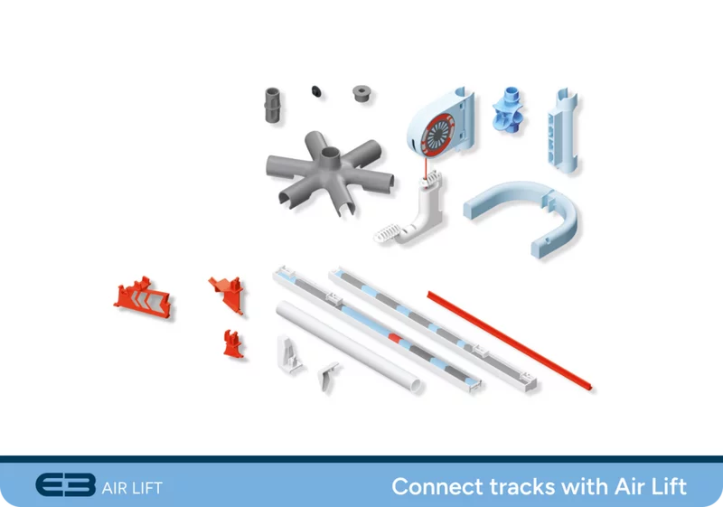 SKY TRAILS Air Lift Produktverpackung mit Abbildung des montierten Lifts und Weltraumszene