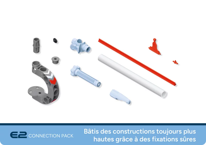 Emballage du SKY TRAILS Connection Pack avec 35 pièces - extension pour fixer la piste sur des meubles ou des étagères, adaptée aux enfants dès 7 ans.