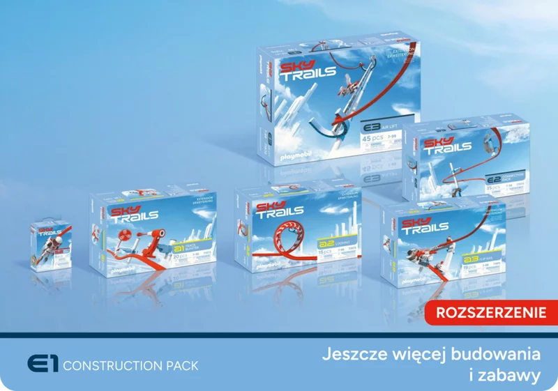 Sky Trails z Construction Pack E1 w centrum - pena kolekcja rozszerze, idealna dla kreatywnych dzieci 7+