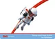 Figur Sky Rider fährt auf der Strecke. SKY TRAILS Sky Rider Figur in Aktion auf gebogener Schiene ? ideales Erweiterungsset für Strecken mit Weltraumcharakter ab 7 Jahren