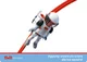 La figura Sky Rider corre sulla pista. Figura SKY TRAILS Sky Rider in azione su un binario curvo - set di espansione ideale per percorsi a tema spaziale dai 7 anni in su.