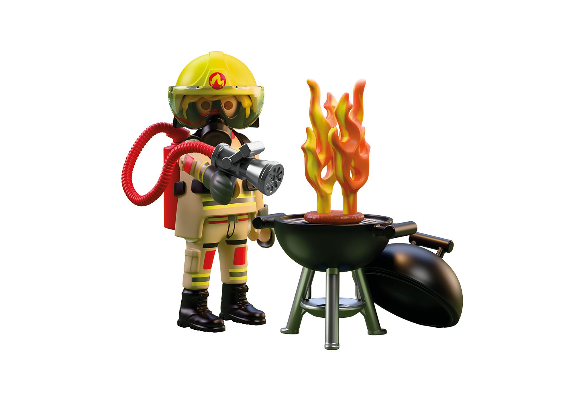 Firefighter with Make-Believe Fire - 72149 | PLAYMOBIL® Firefighter with Make-Believe Fire - 72149 | PLAYMOBIL®