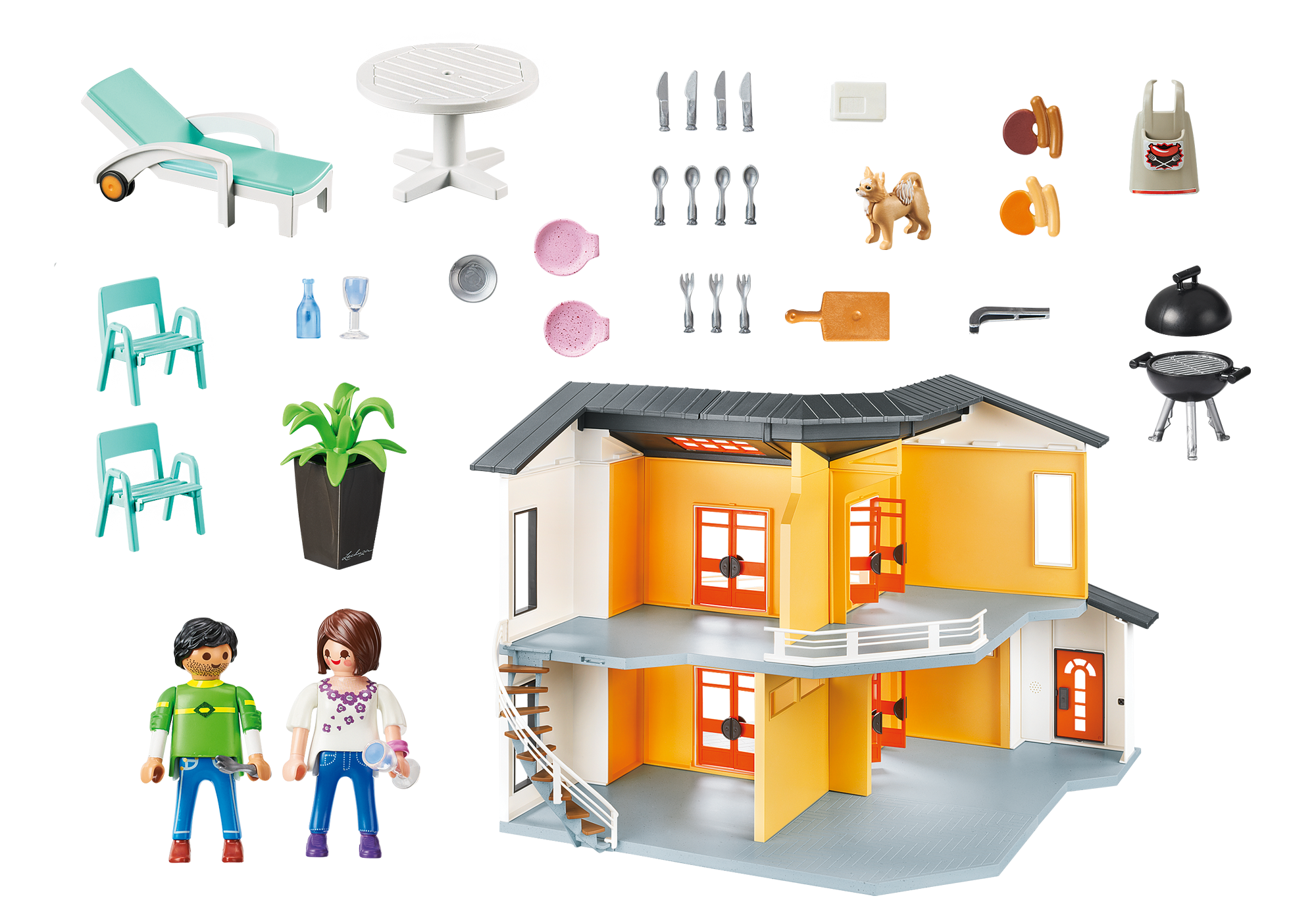 habitaciones casa moderna playmobil