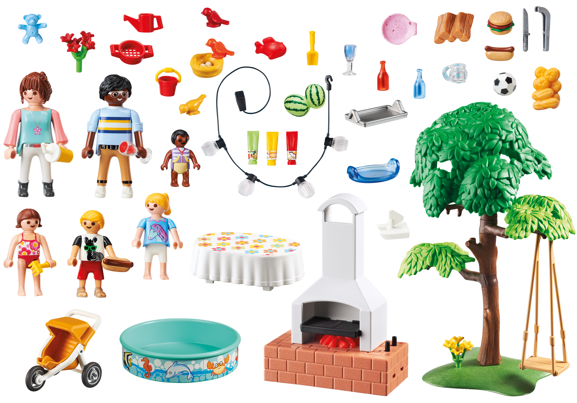 playmobil fiesta en el jardin