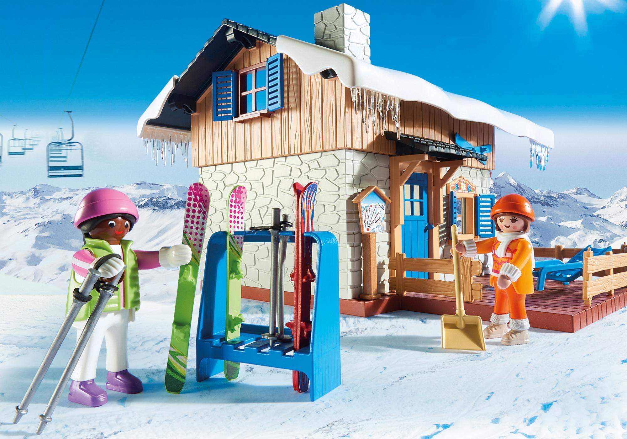 playmobil cabaña esqui