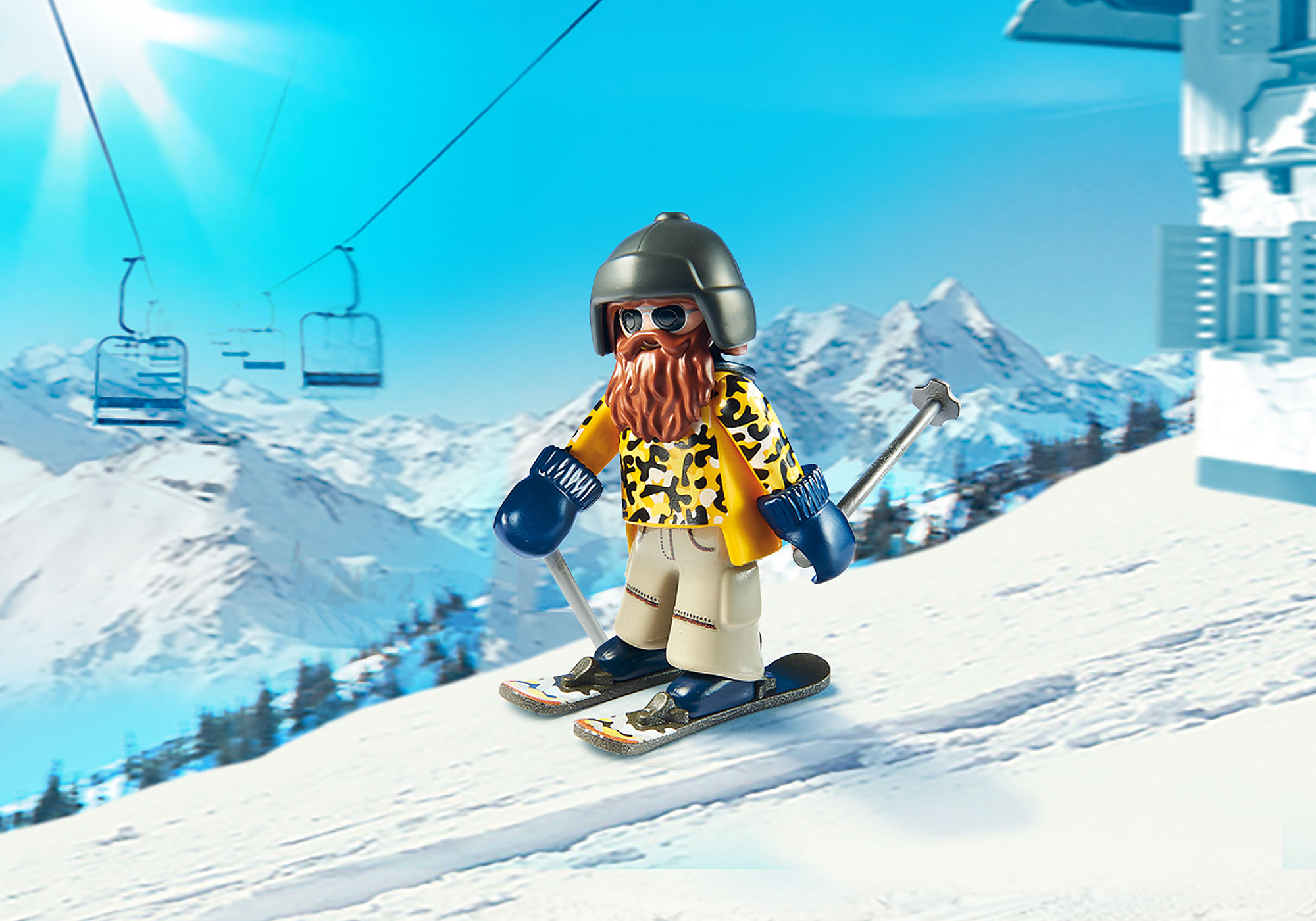 Playmobil 9284 Skier With Snowblades Multicolor