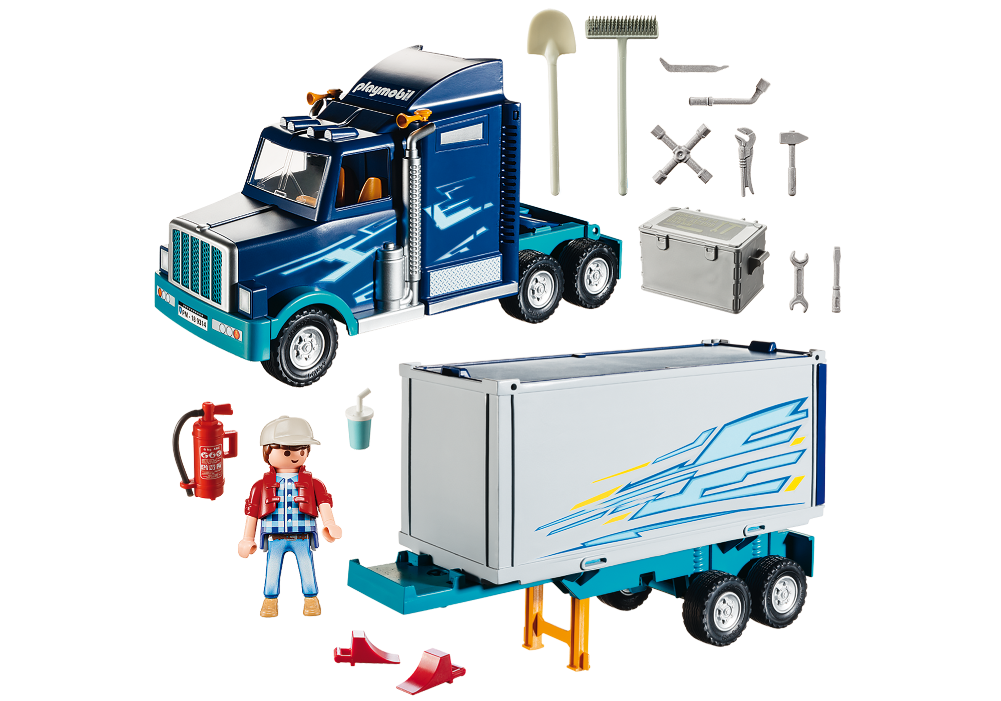 playmobil truck with trailer