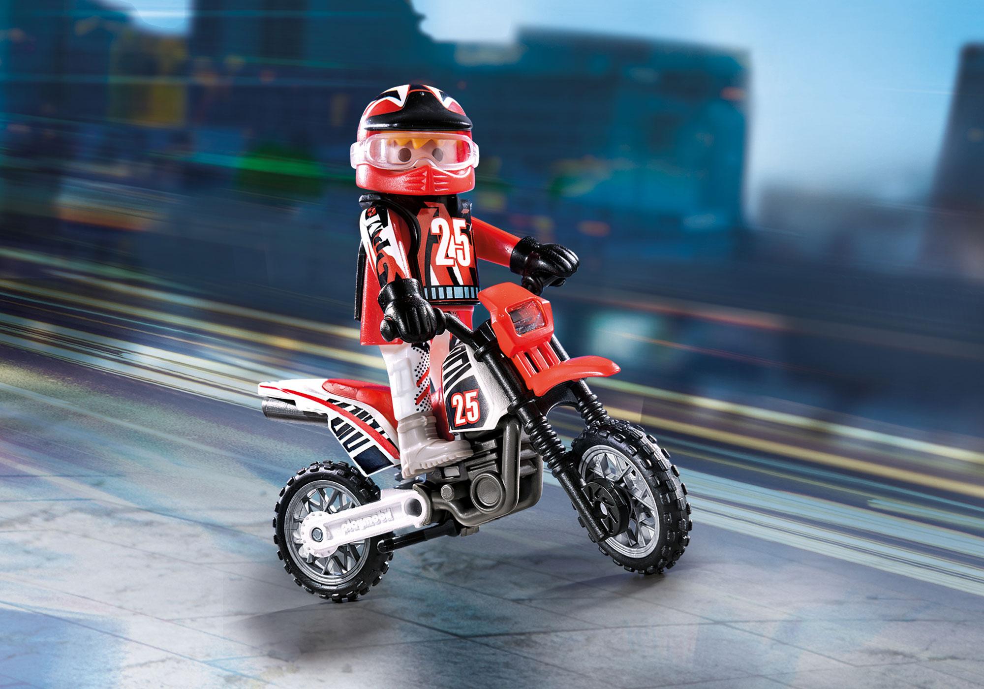 playmobil motocross bike with raptor