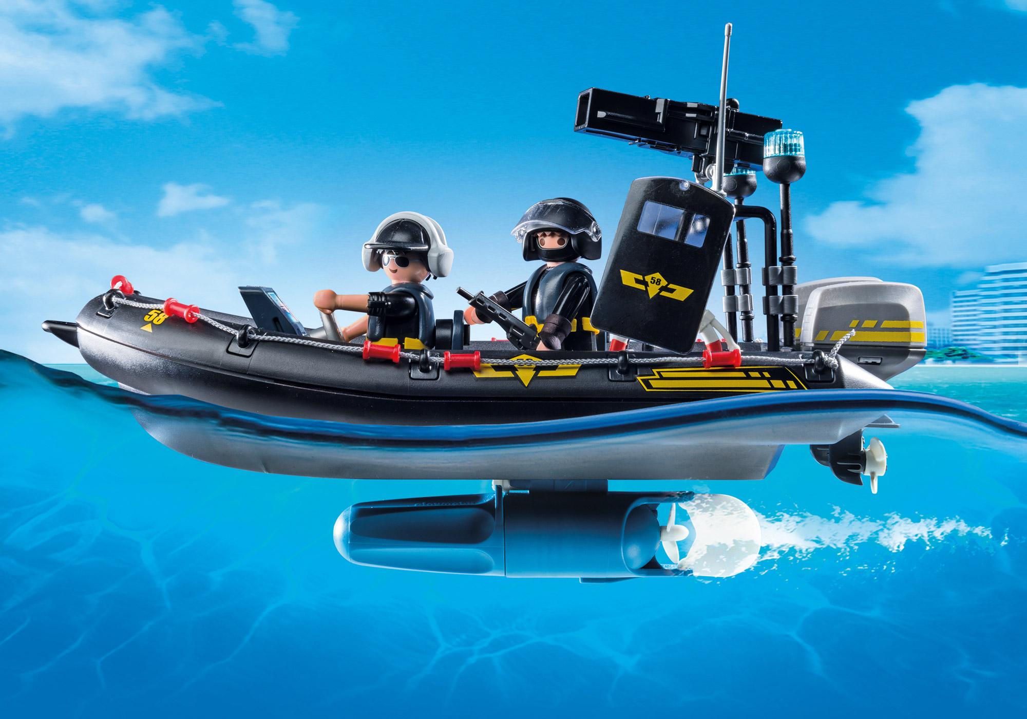 playmobil city action police boat