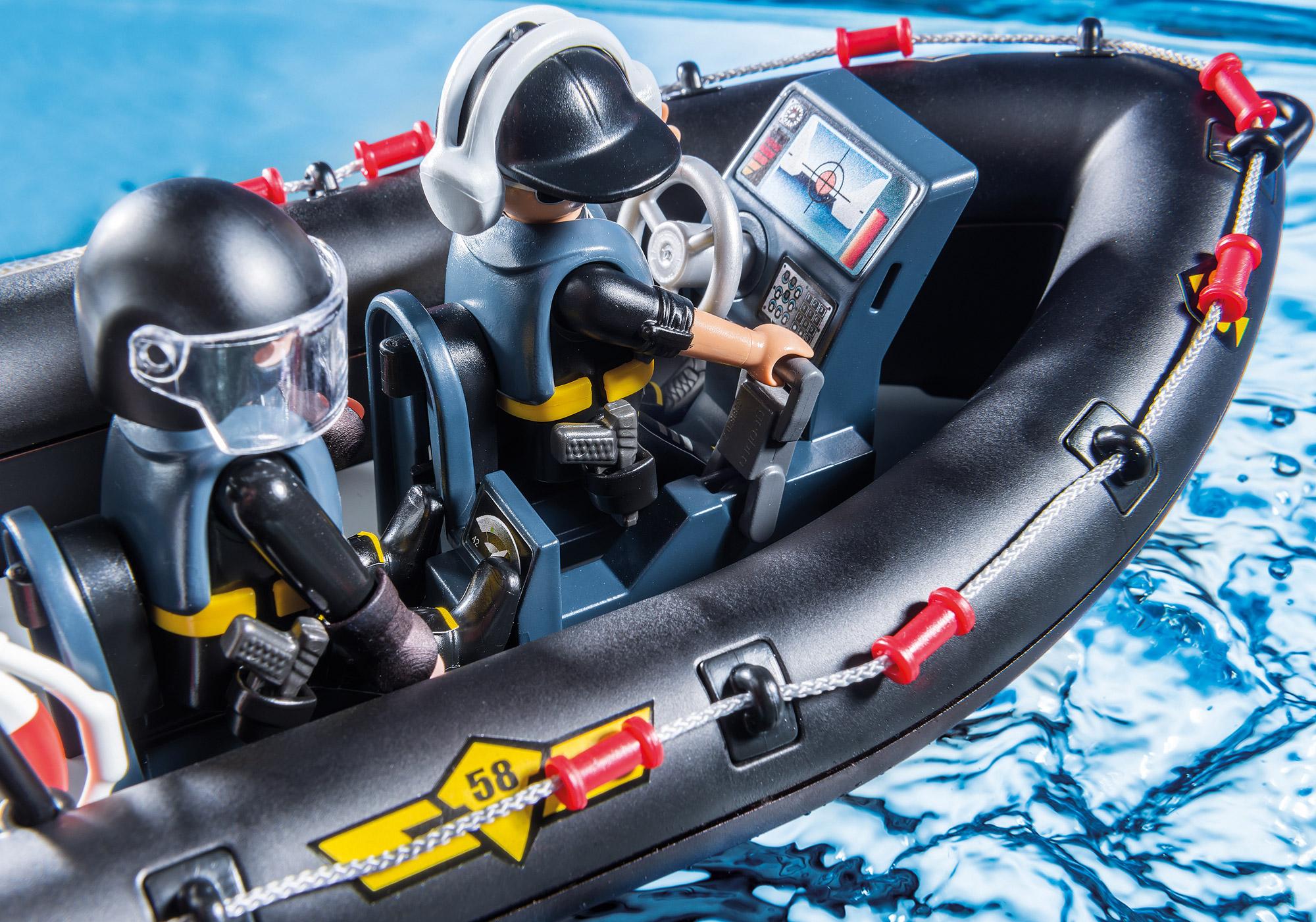 playmobil city action police boat