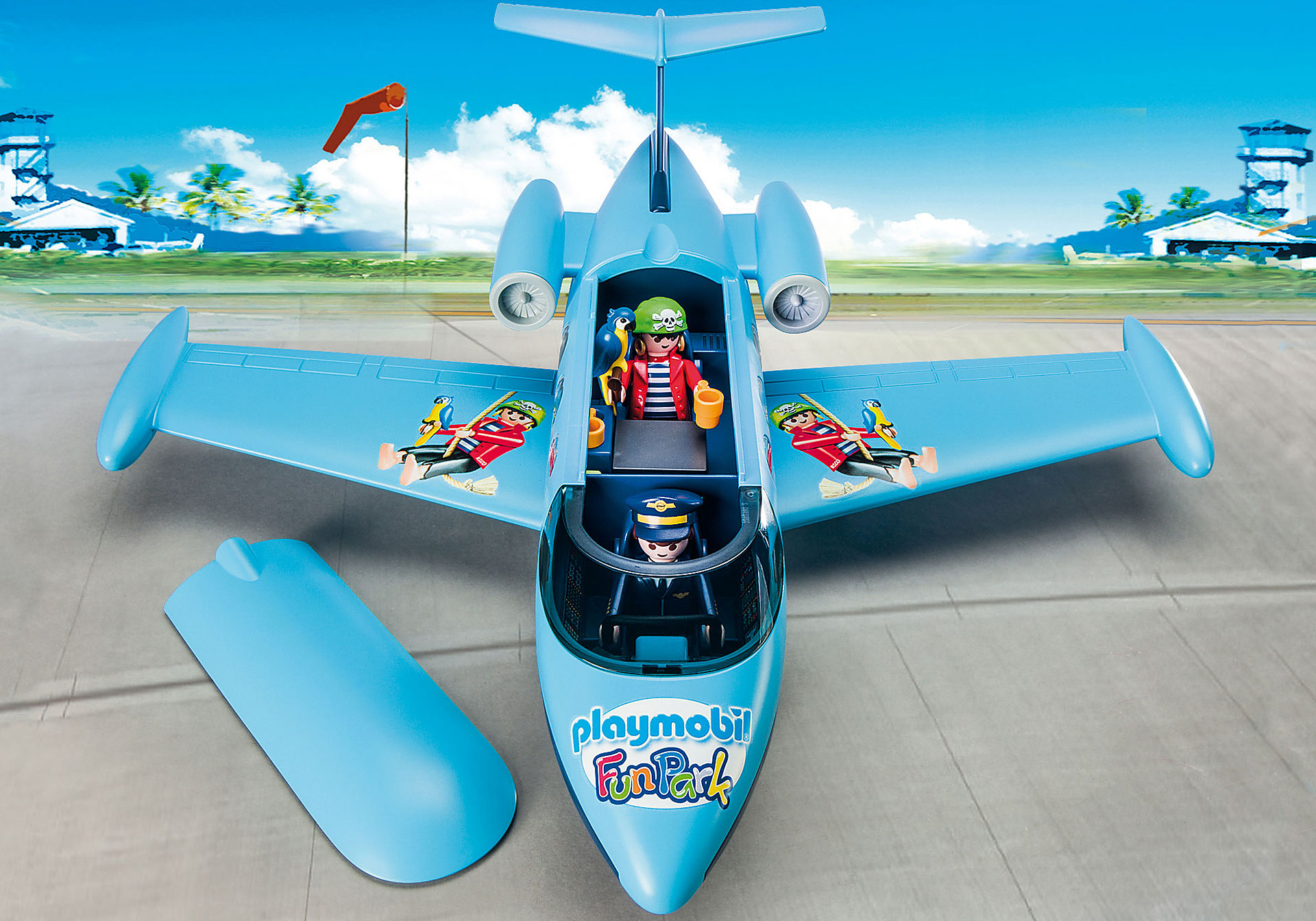 9366 PLAYMOBIL-FunPark Vliegtuig met Rico zoom image5