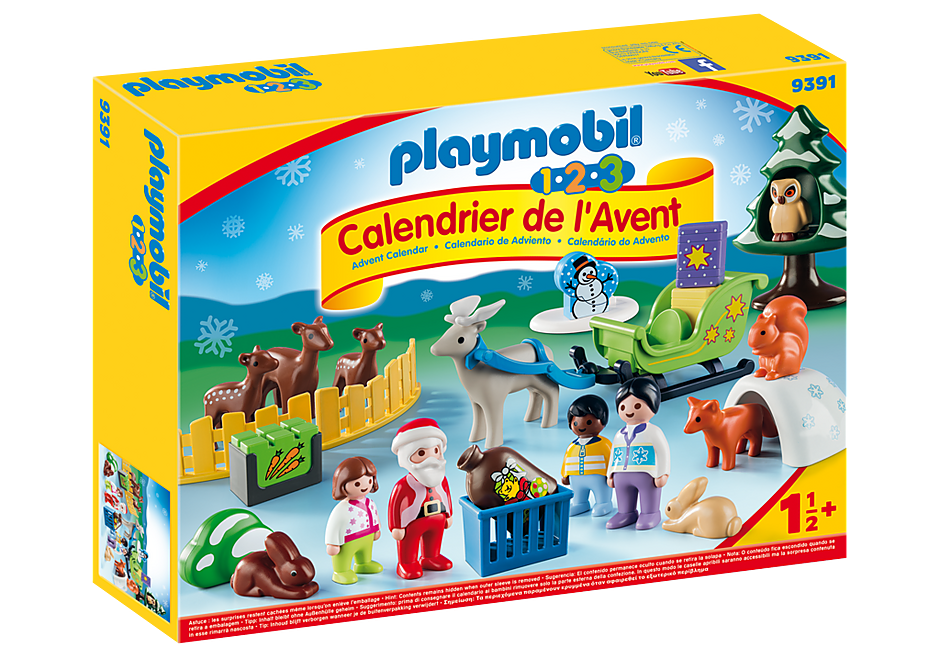 Calendrier De L Avent 1 2 3 Pere Noel Et Animaux De La Foret 9391 Playmobil France