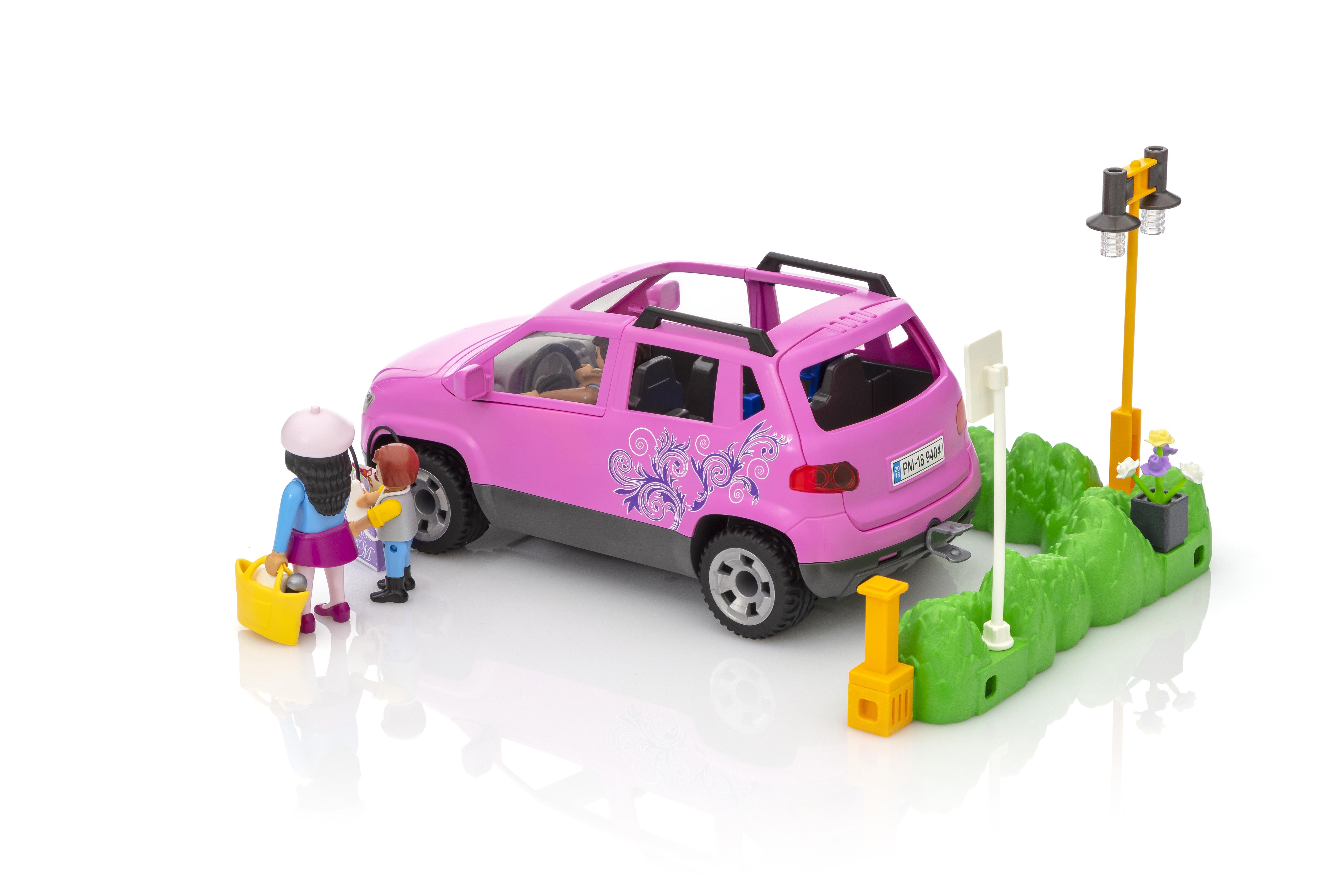 playmobil voiture familiale rose