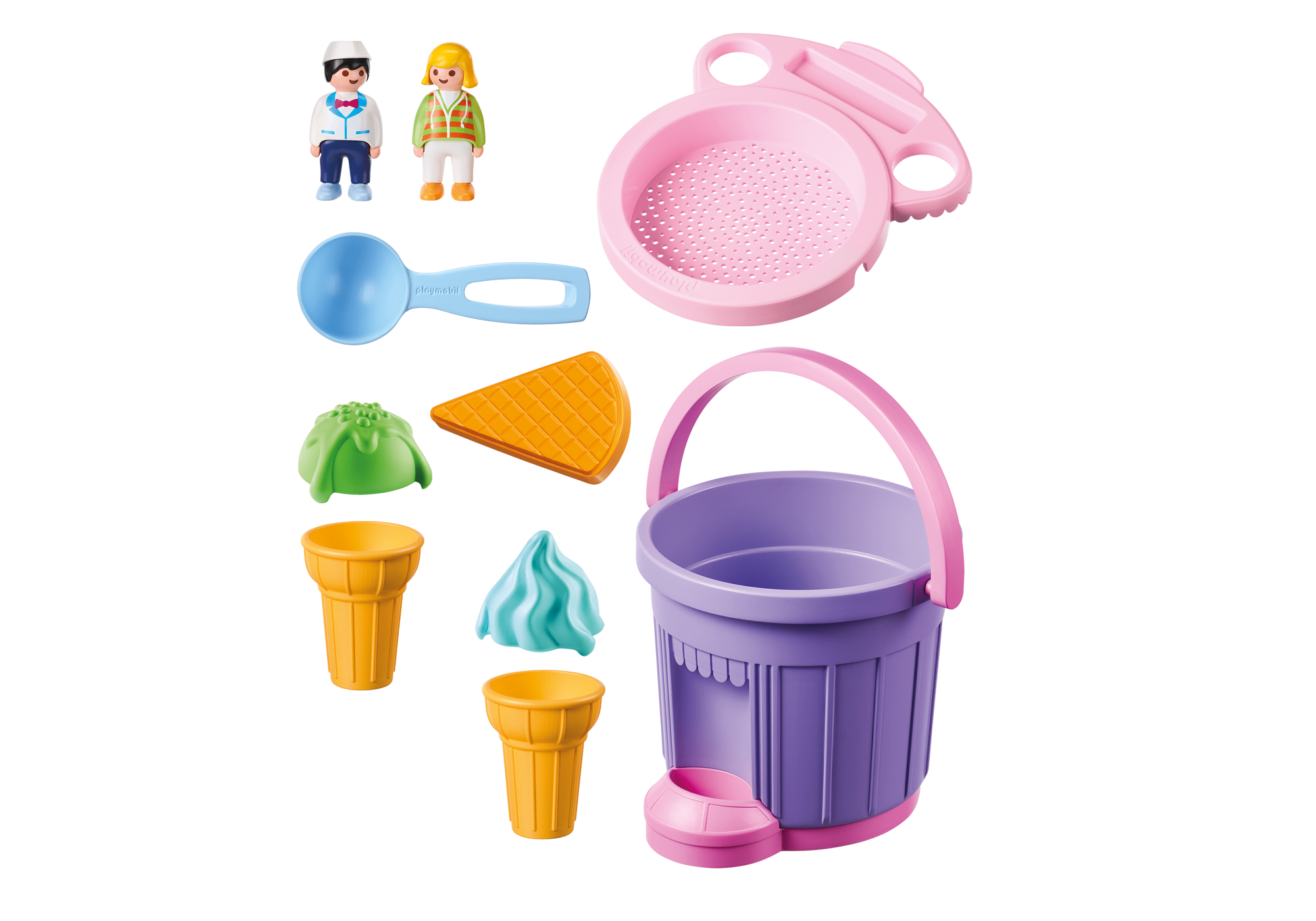 playmobil ice cream shop sand bucket