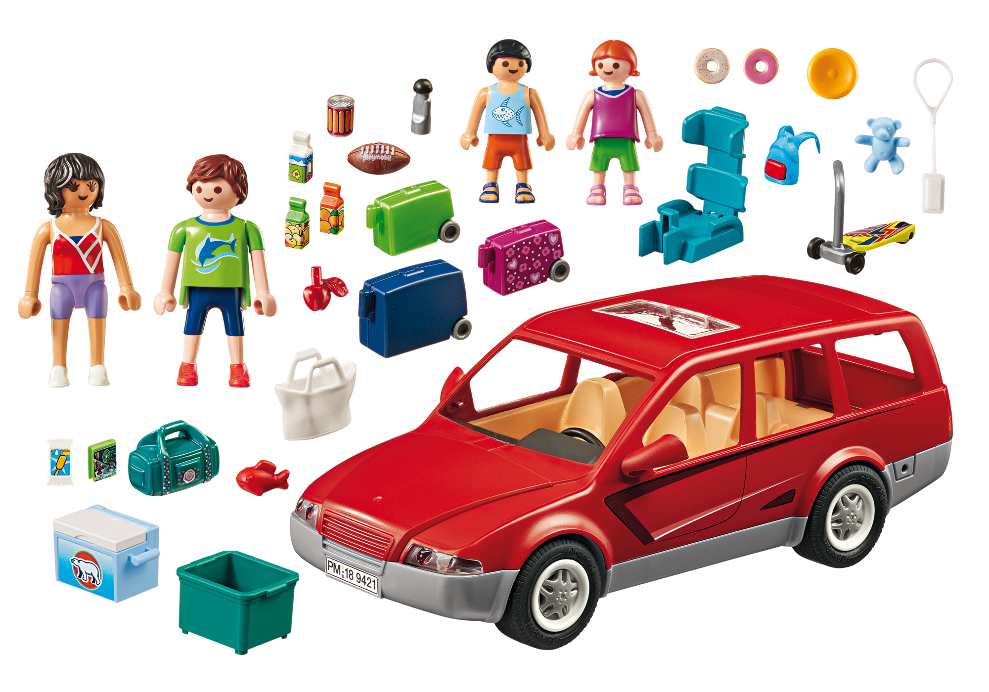 famille avec voiture et caravane playmobil