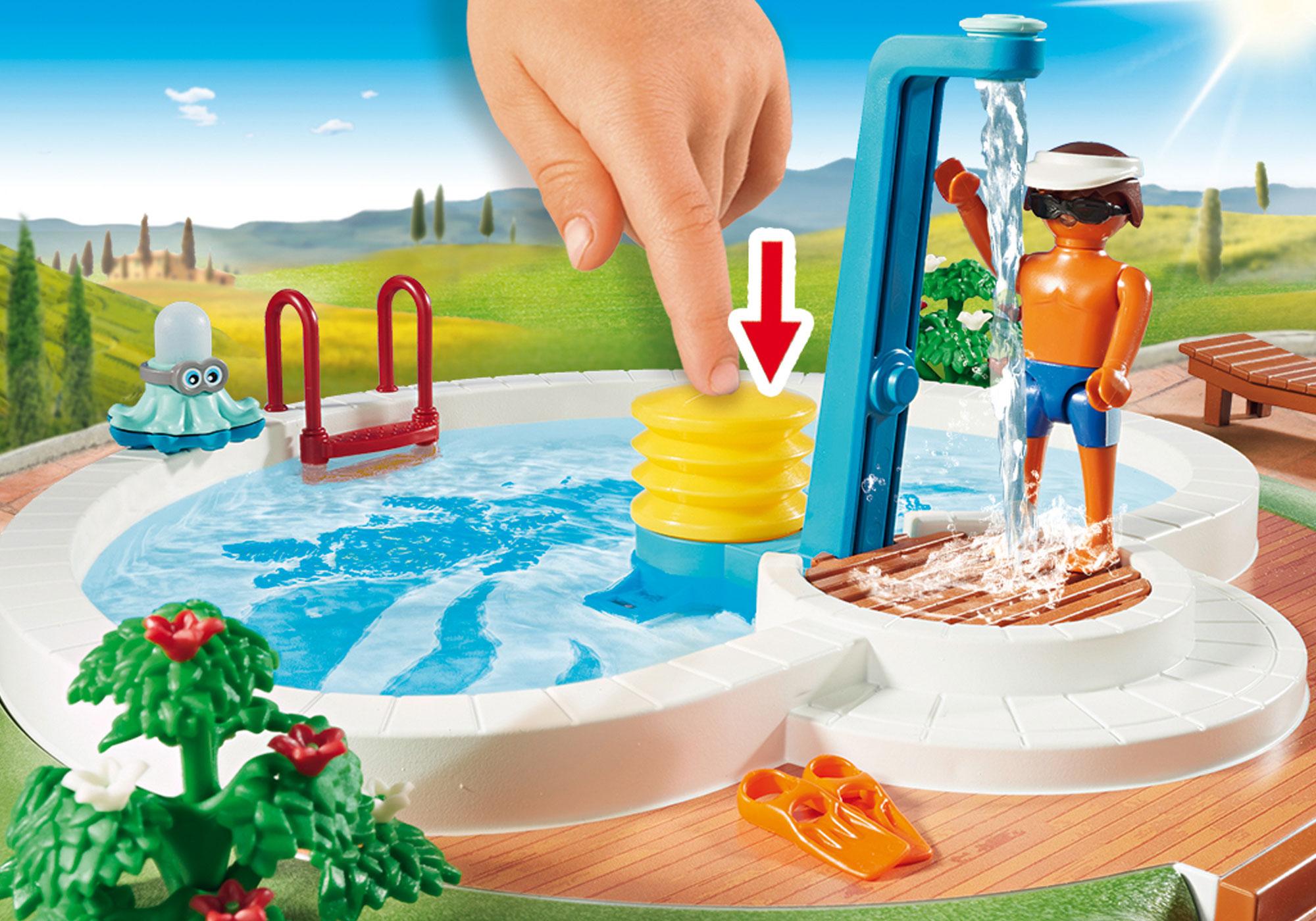 playmobil swimming pool with shower