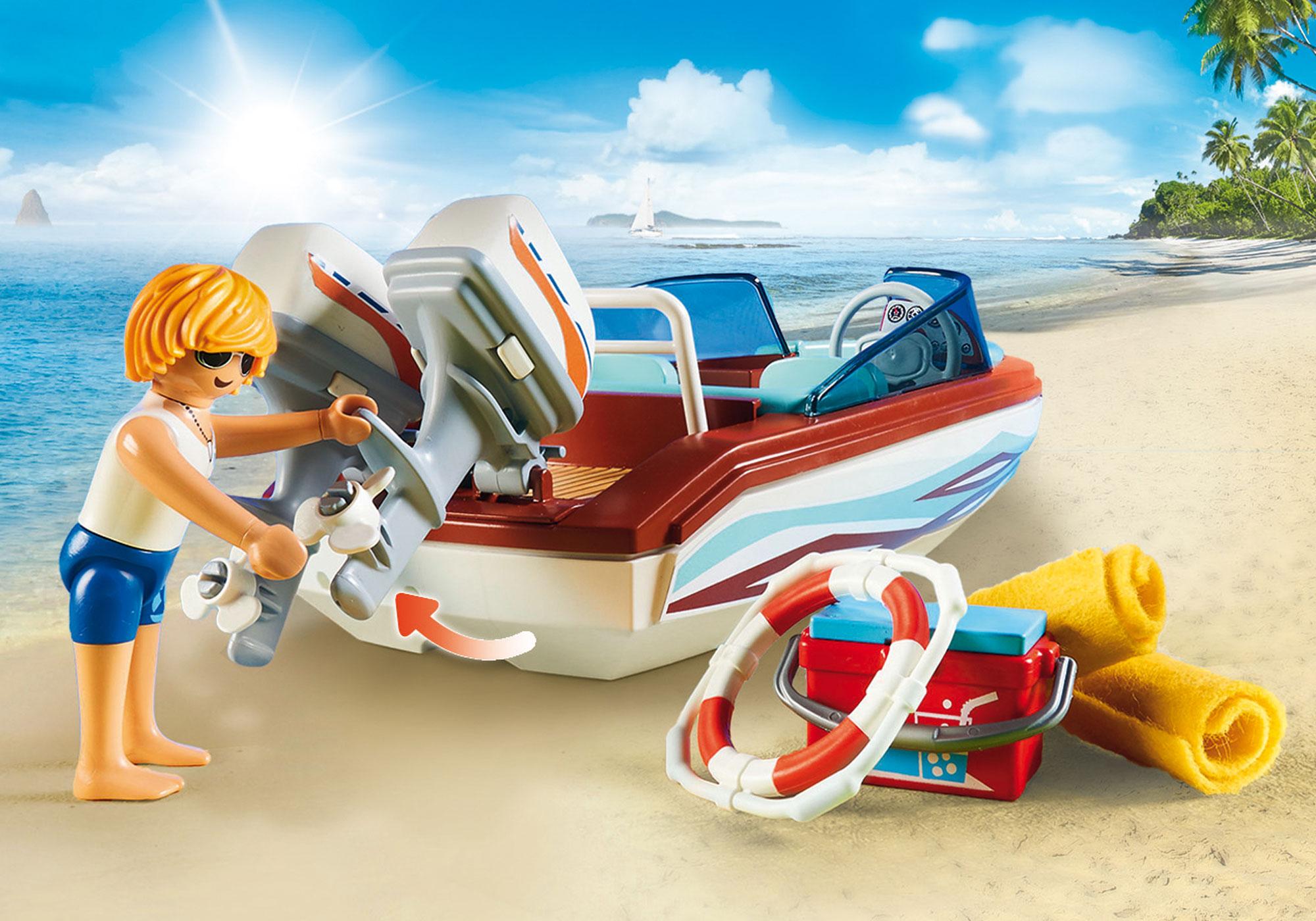 playmobil speedboat with underwater motor