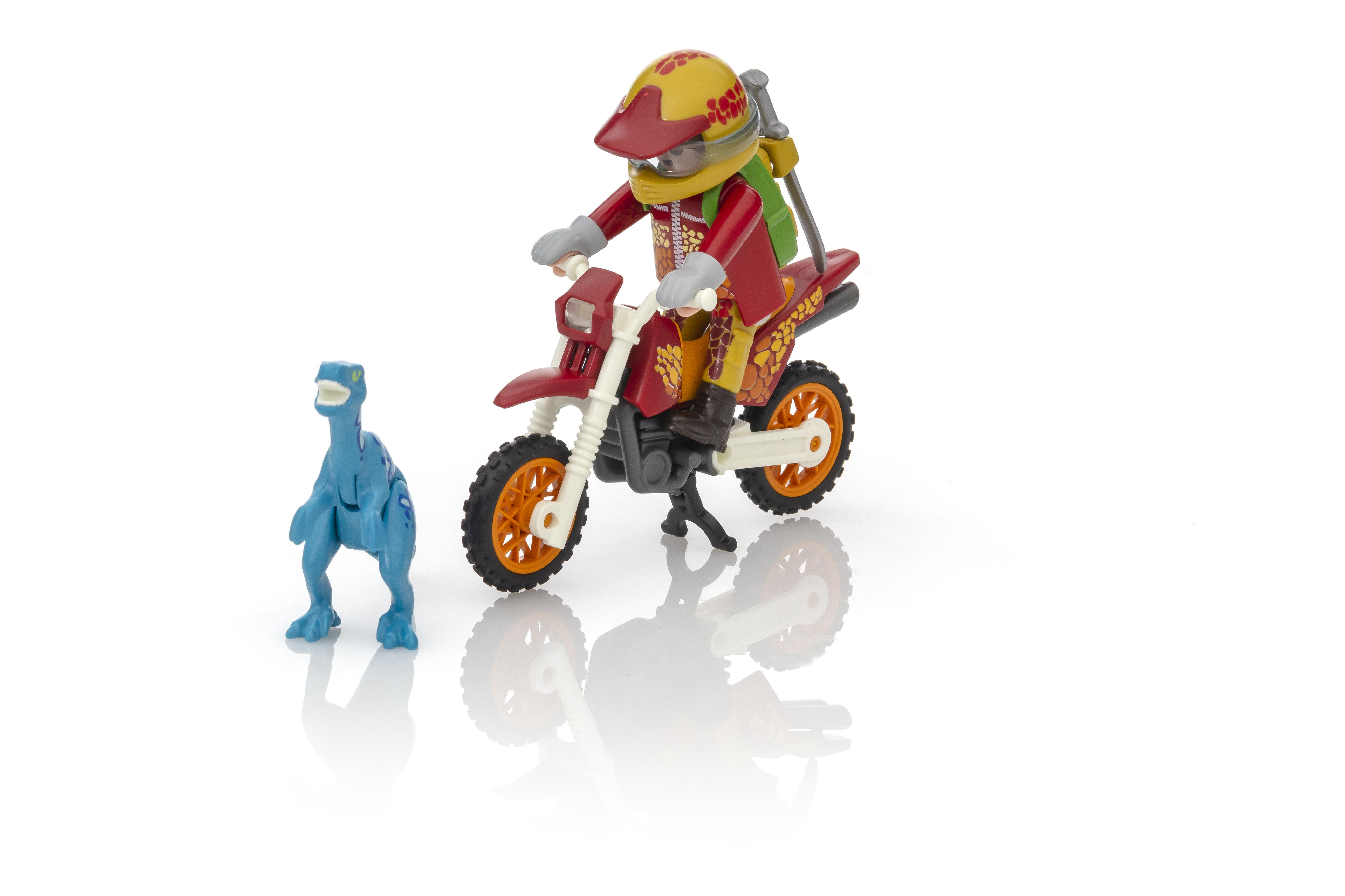 playmobil motocross bike with raptor
