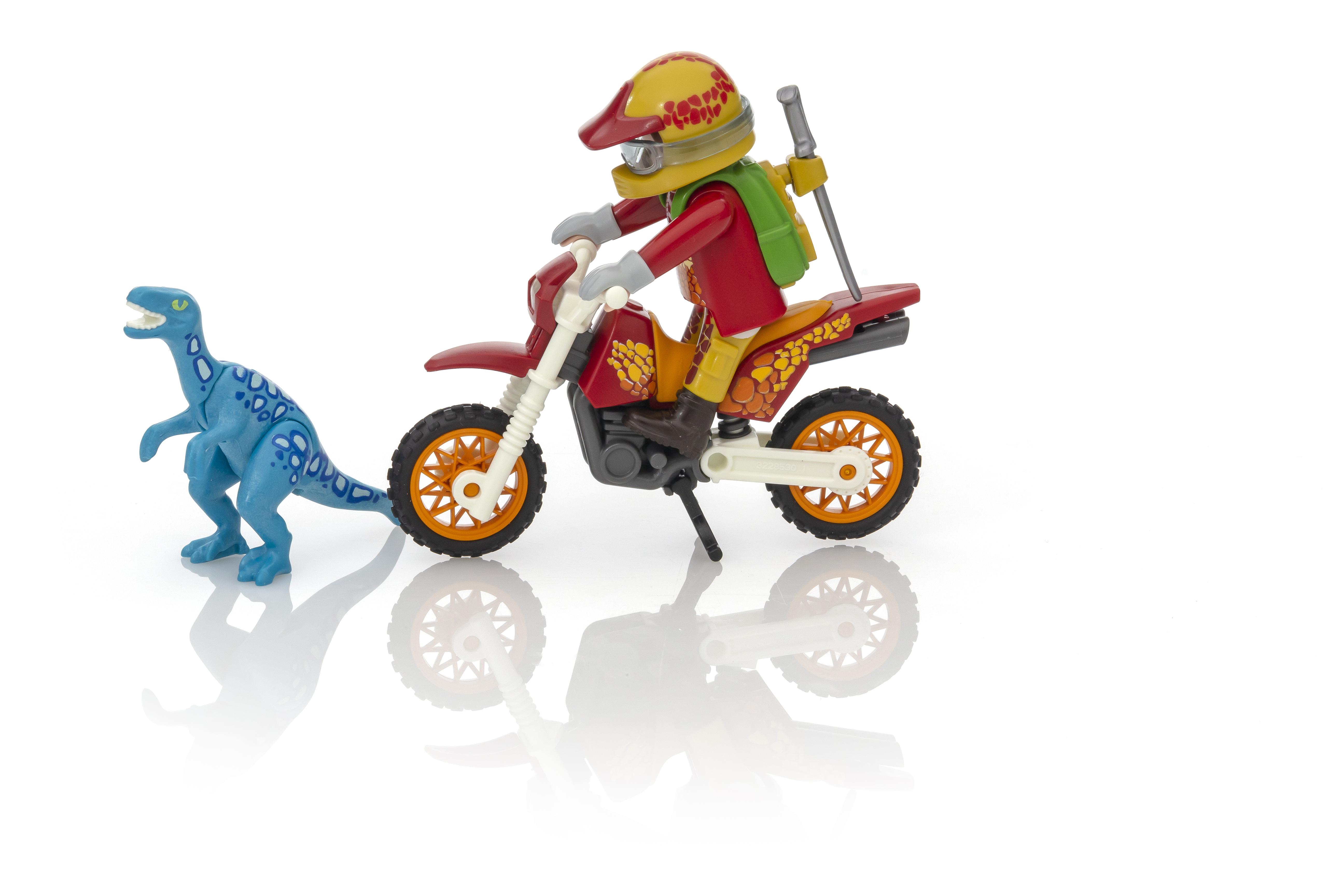 playmobil motocross bike with raptor