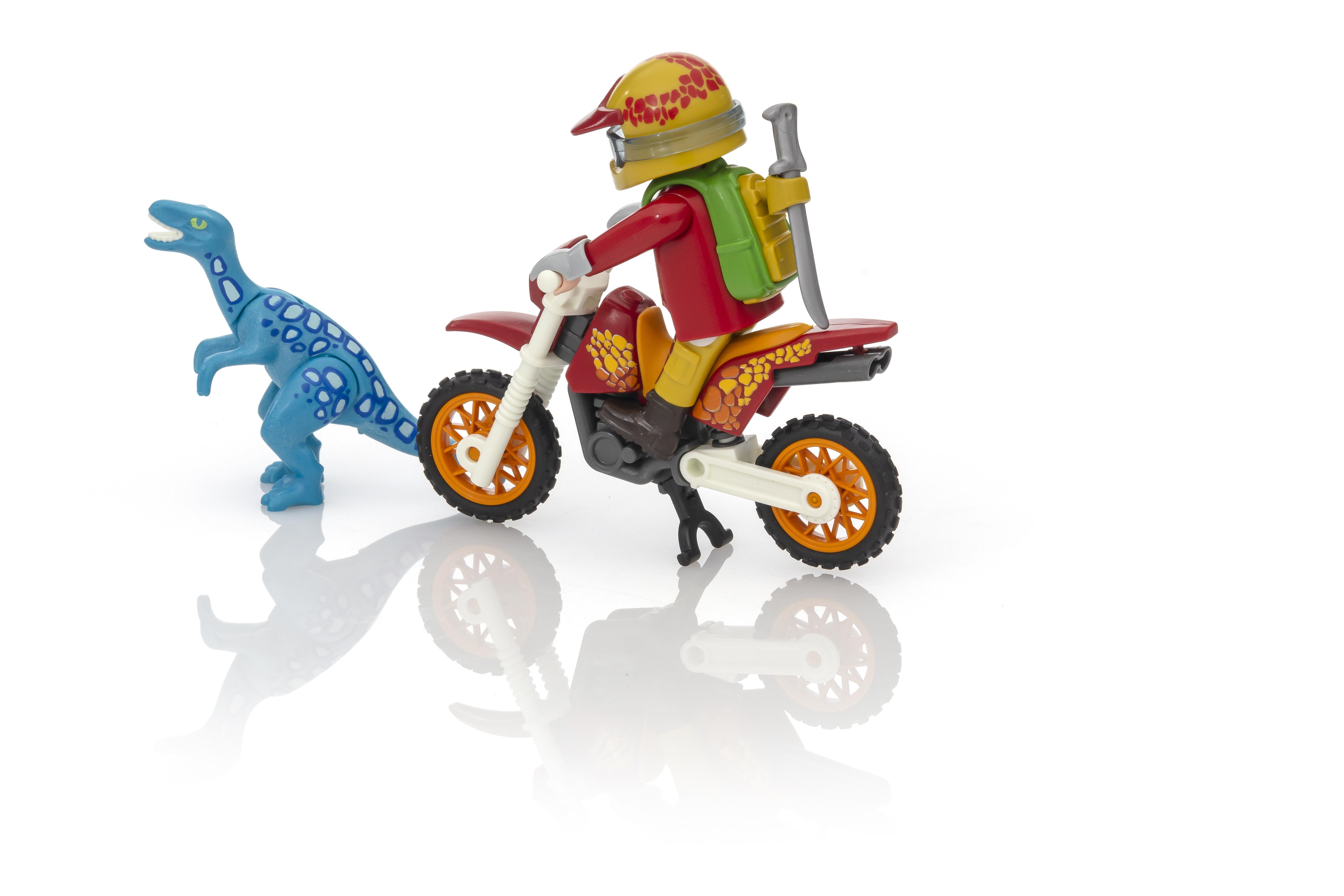playmobil motocross bike with raptor