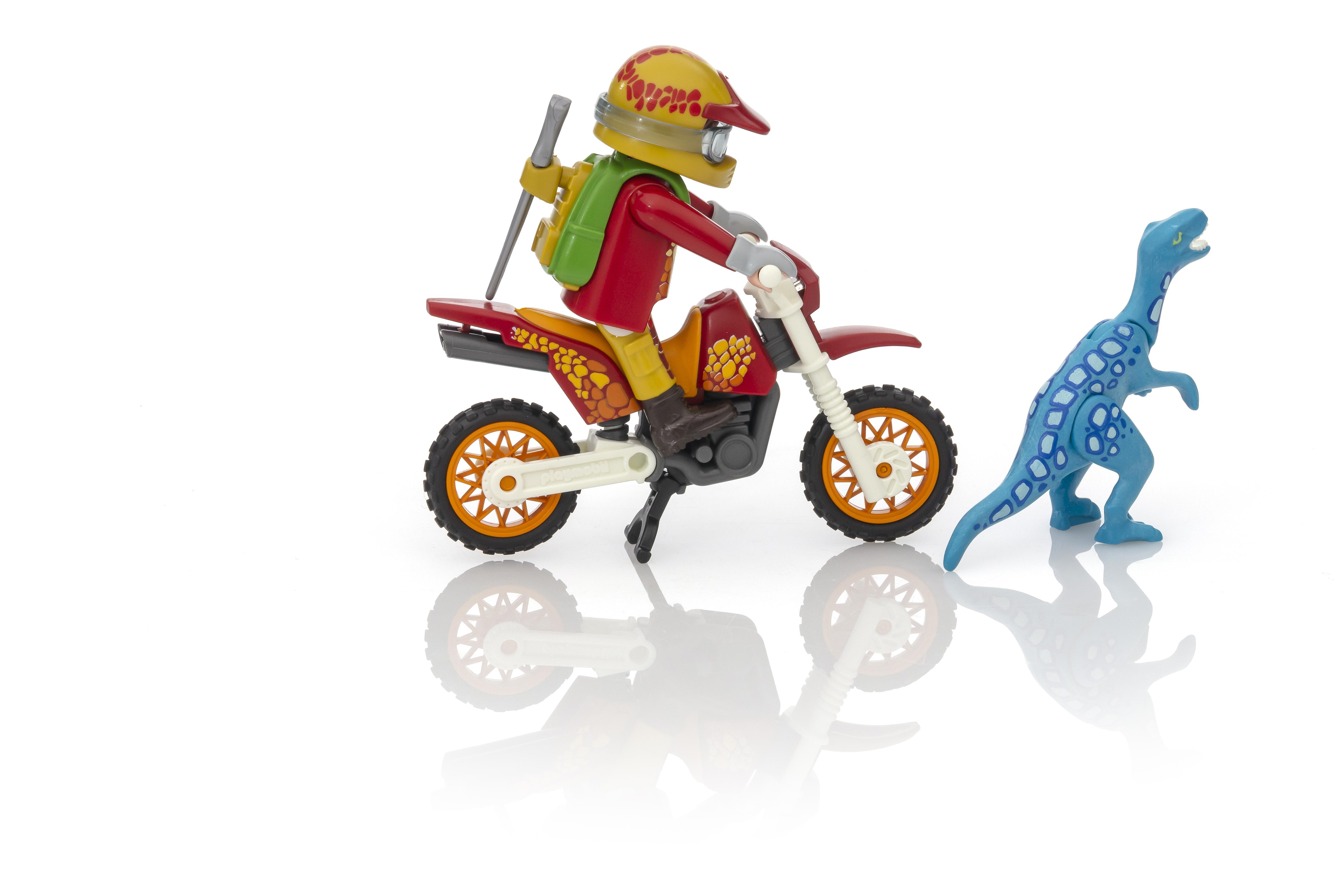 playmobil motocross bike with raptor