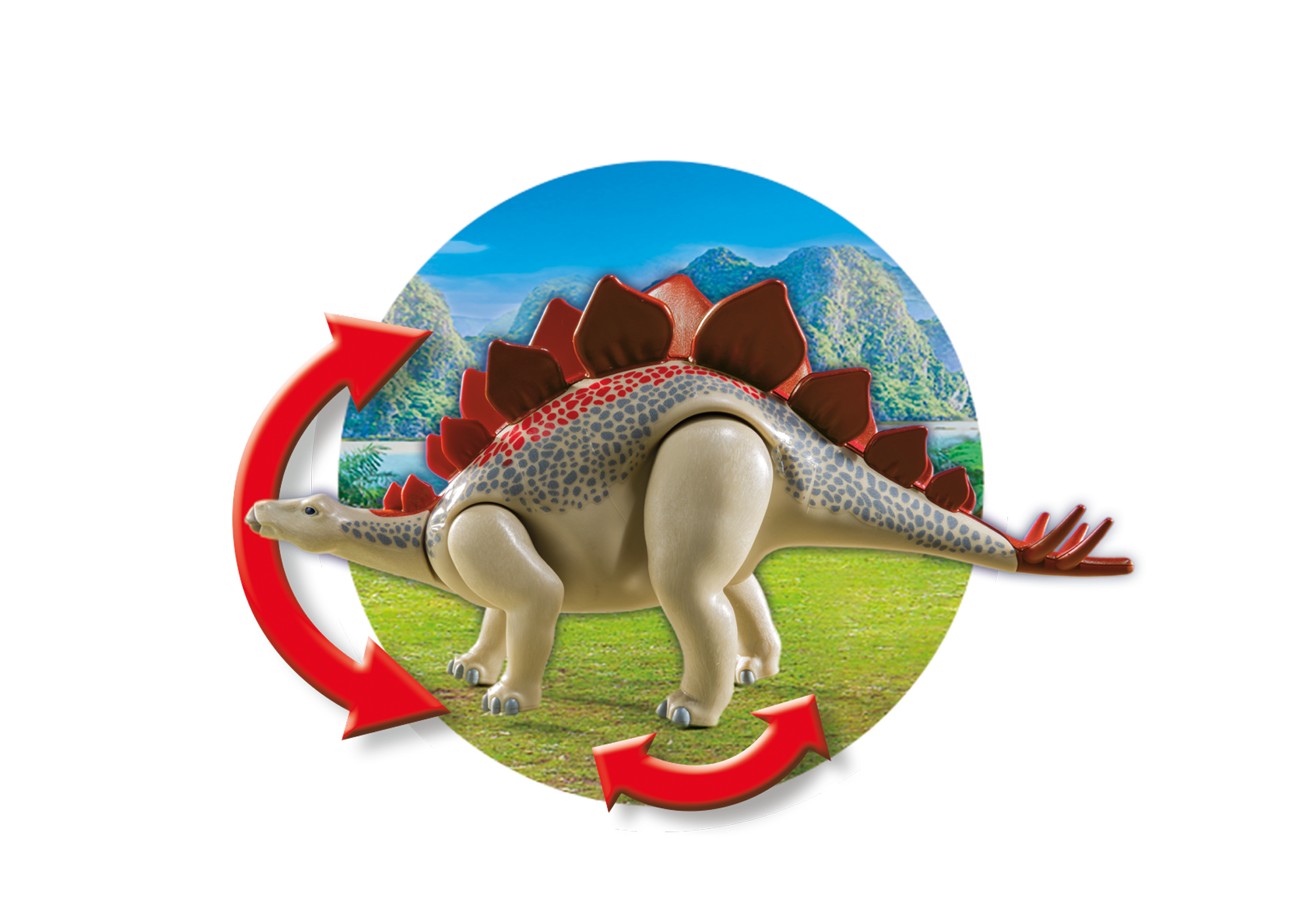 playmobil explorer vehicle with stegosaurus