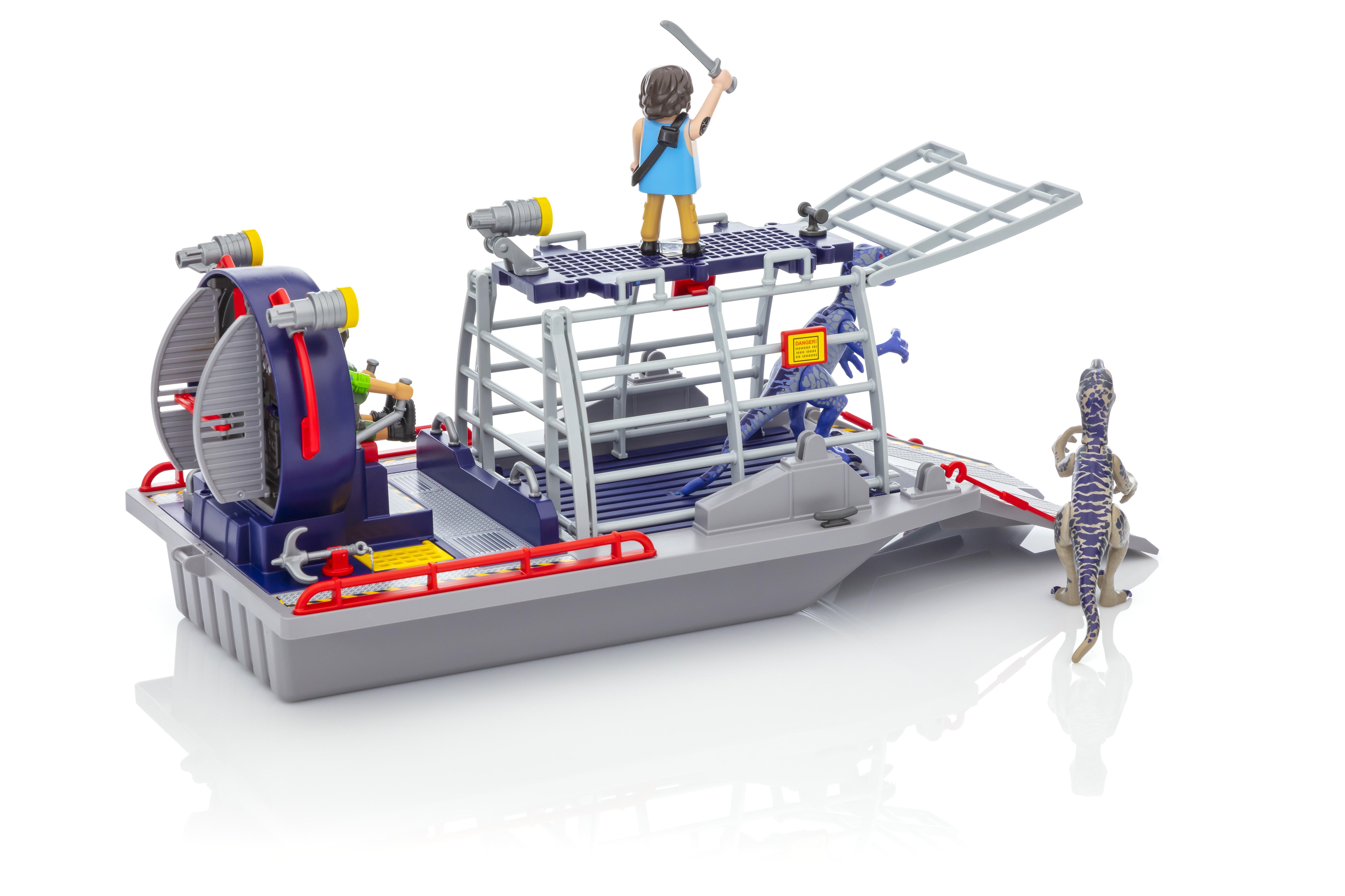 playmobil enemy airboat with raptor building set