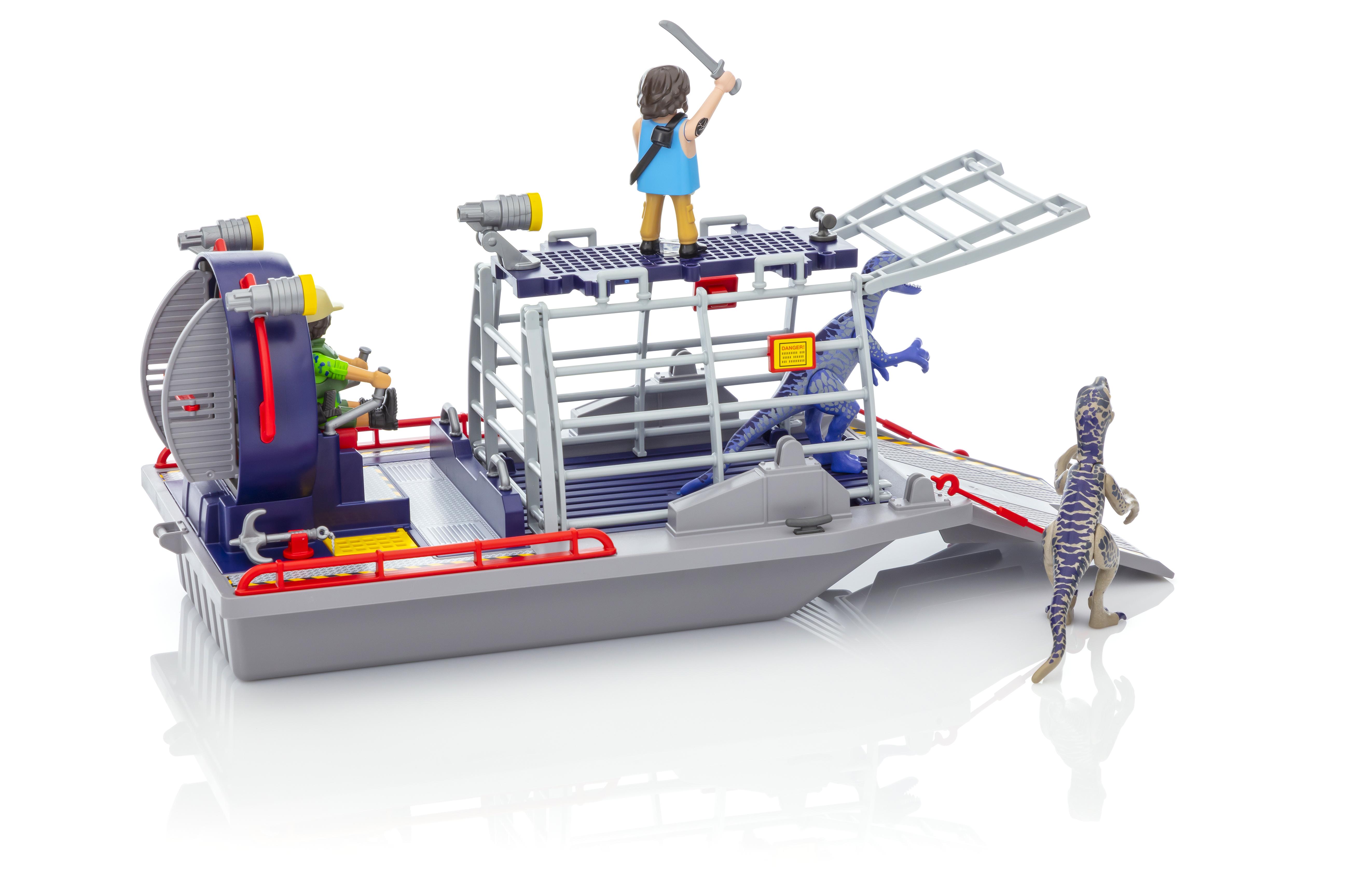 playmobil enemy airboat with raptor building set