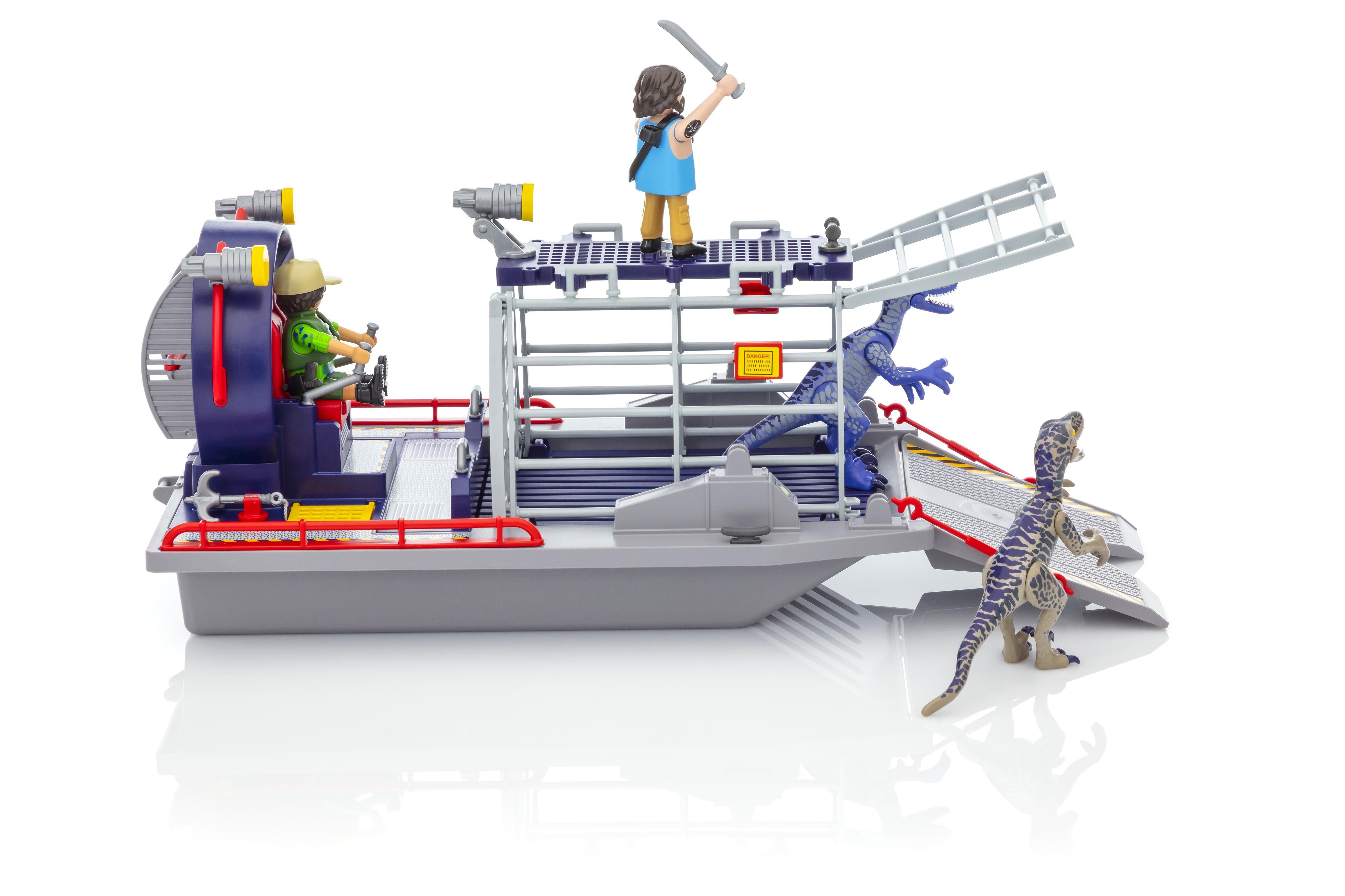 playmobil enemy airboat with raptor building set