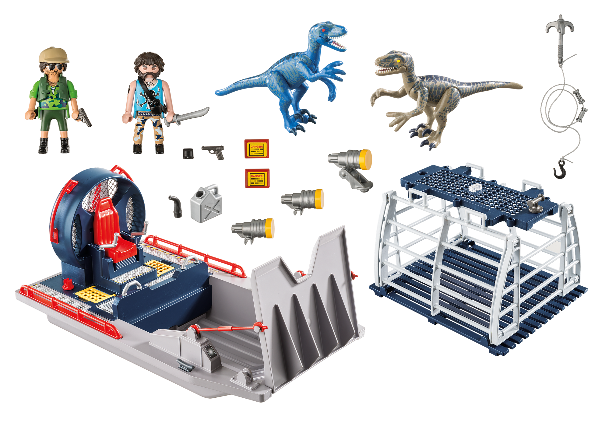 playmobil enemy airboat with raptor