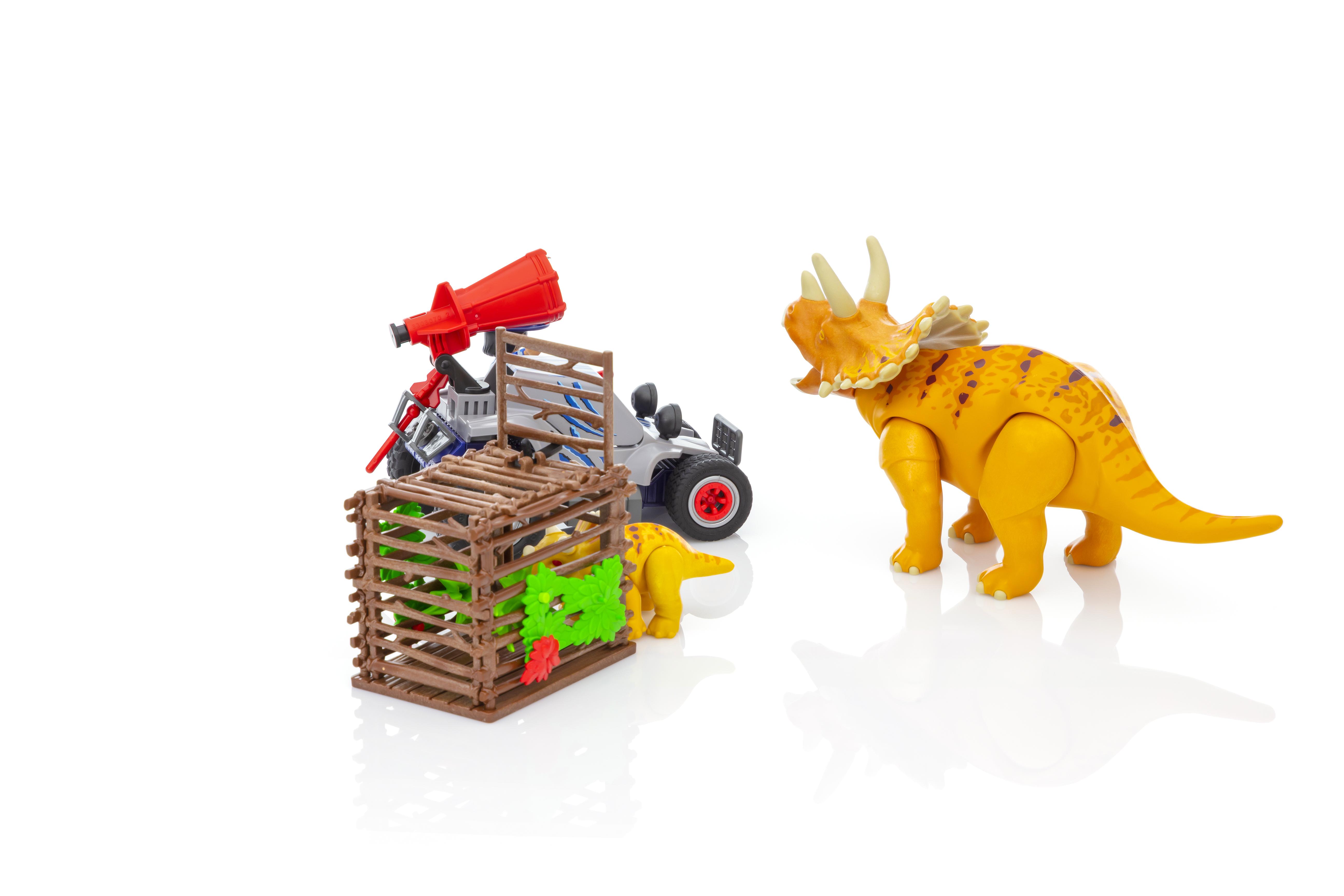 playmobil coche con triceratops