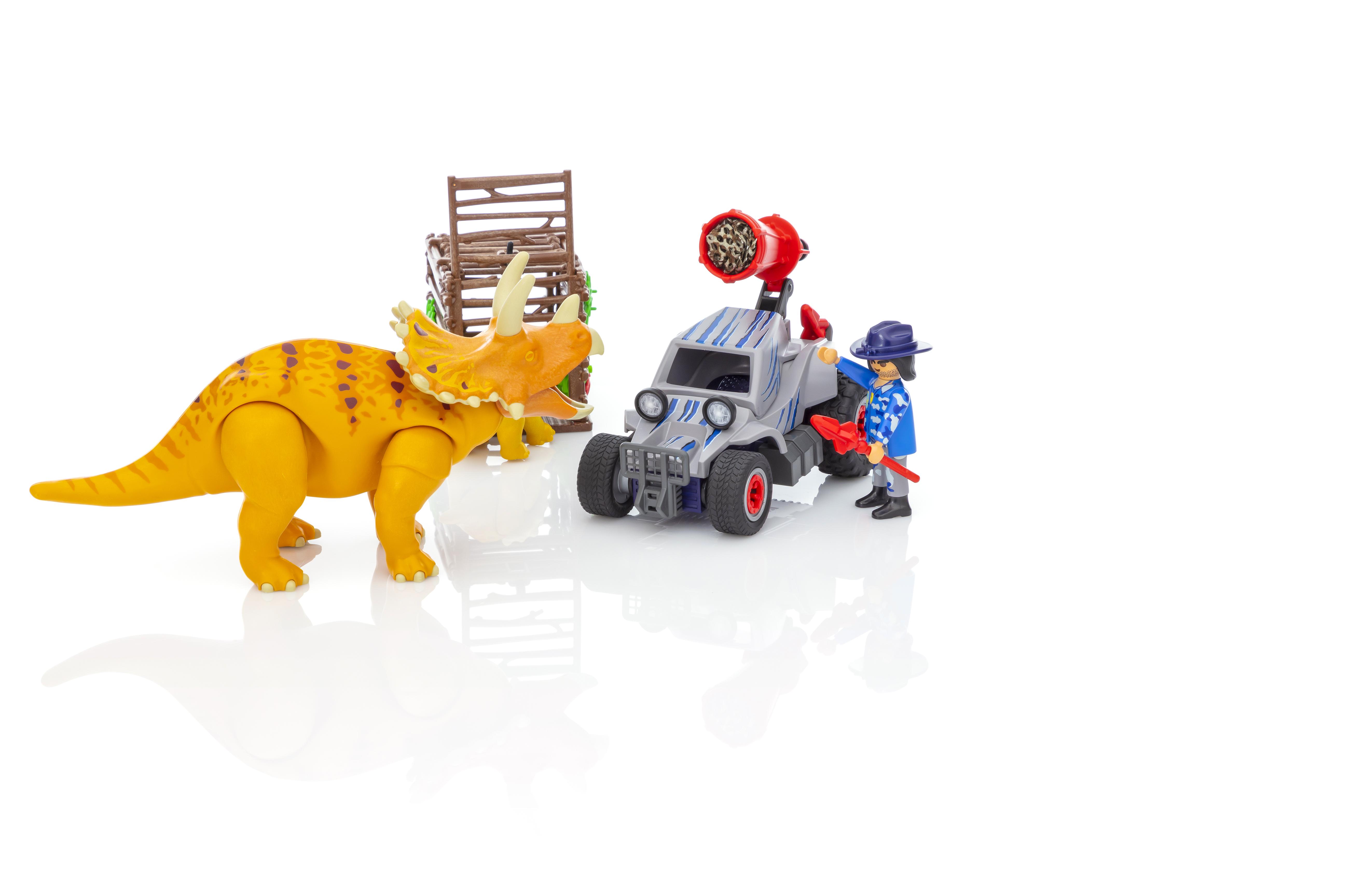 playmobil coche con triceratops