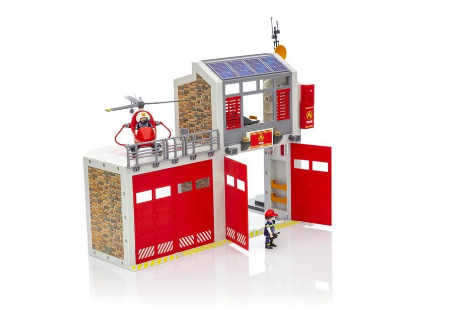 9462 PLAYMOBIL Caserne de Pompiers avec Hélicoptère for sale online 
