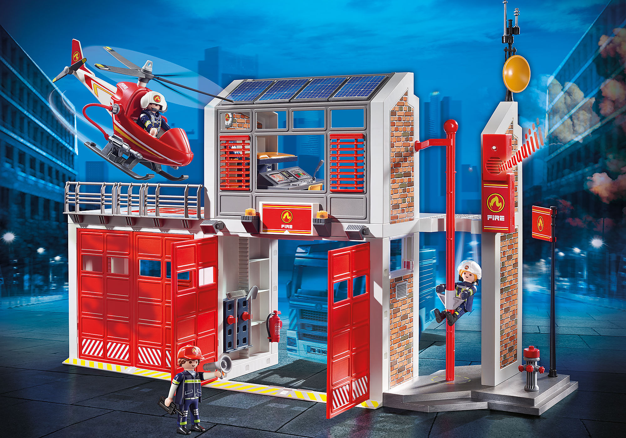 Caserne de pompiers avec hélicoptère - 9462