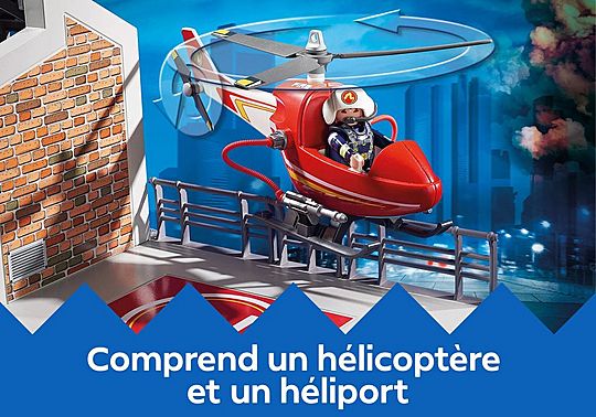 Caserne de pompiers avec hélicoptère Caserne de pompiers avec hélicoptère