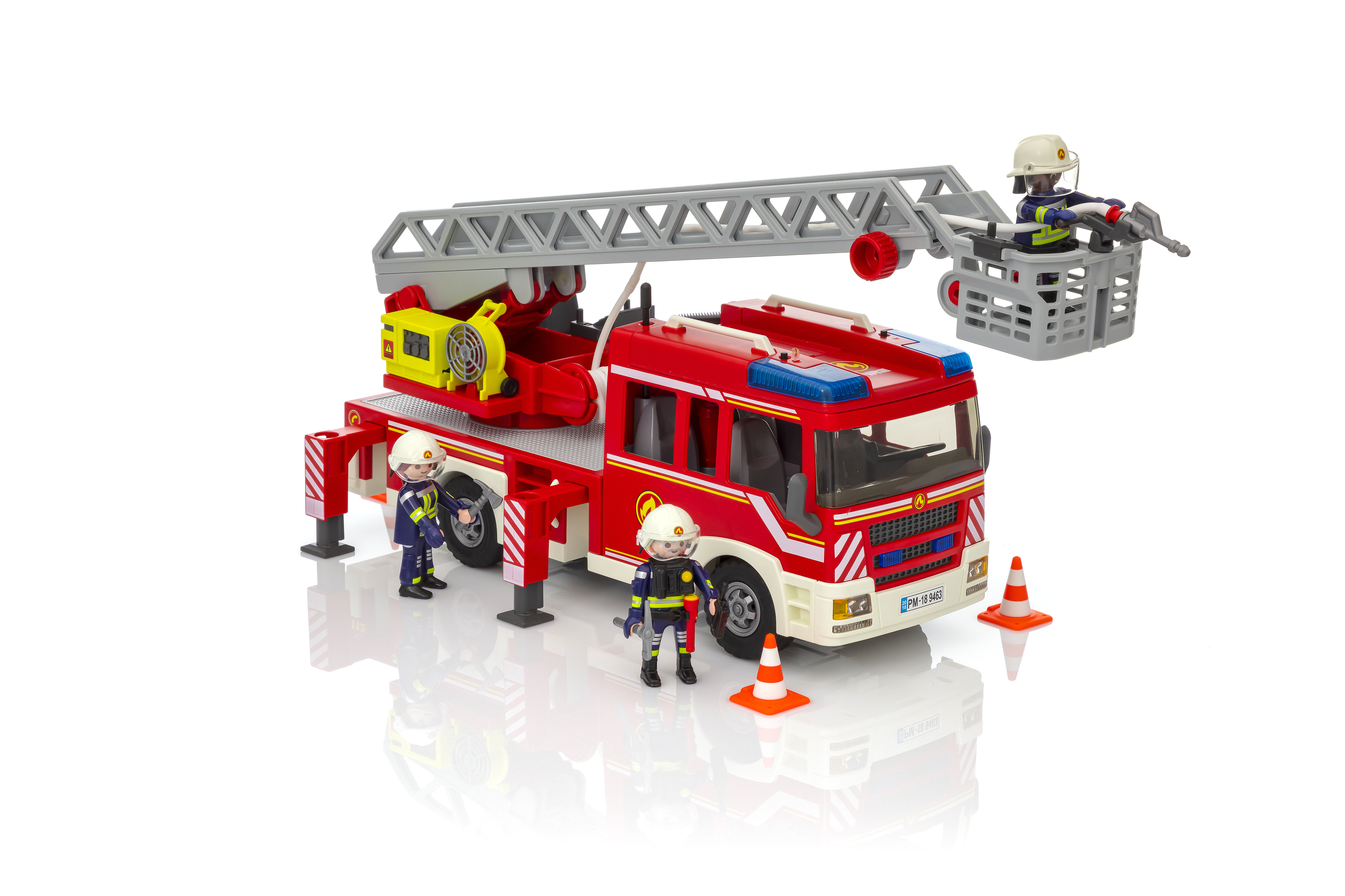 Camion de pompiers avec échelle pivotant 9463 PLAYMOBIL : la boîte