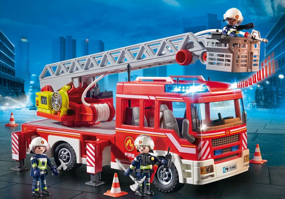 3 Teile Playmobil Feuerwehrleiter ausziehbare Leiter 