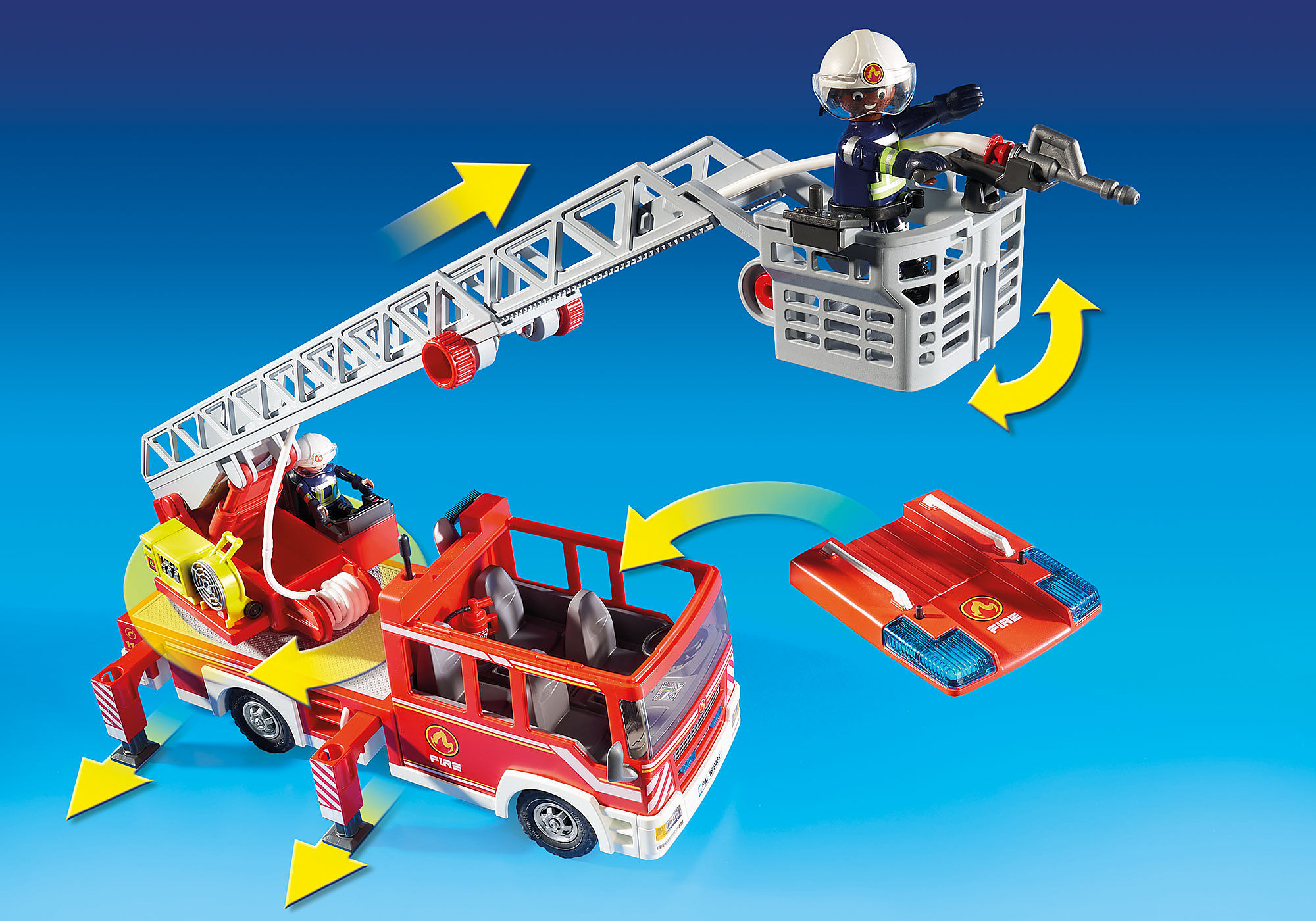 Brandweer ladderwagen - | PLAYMOBIL®