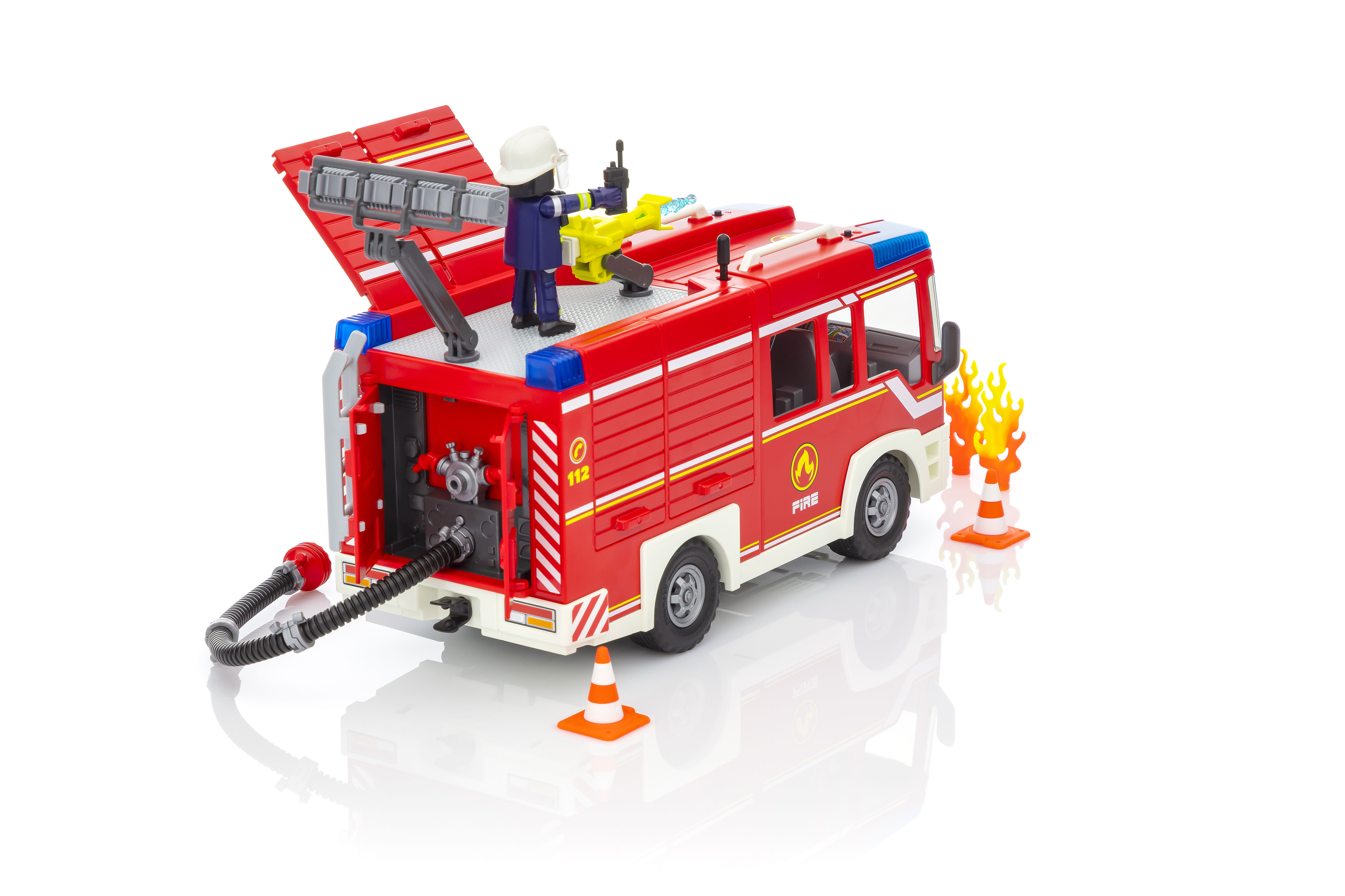 PlayMobil 9464 - camion de pompiers de la brigade des pompiers Play