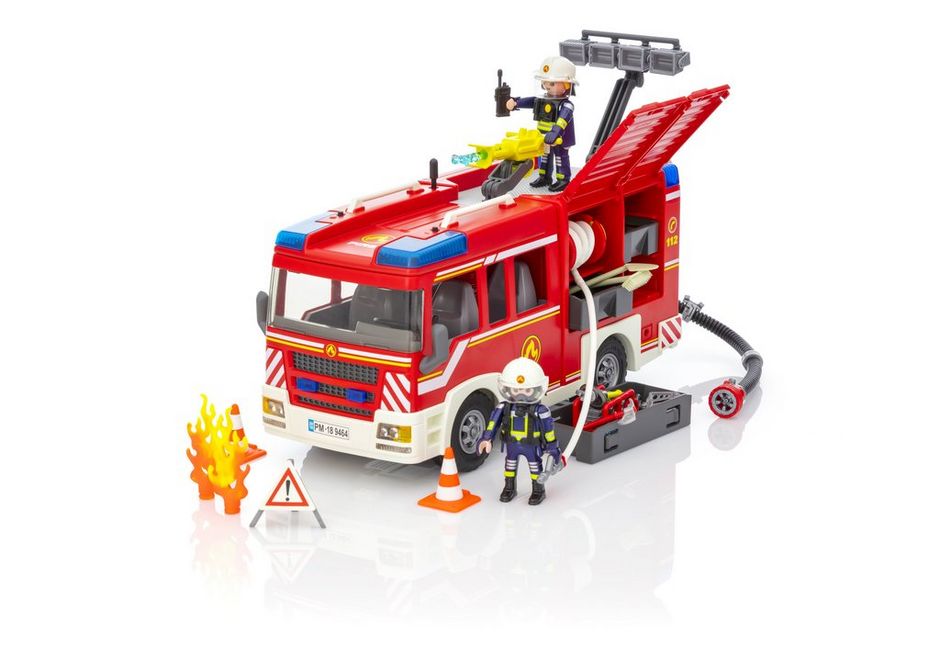 Playmobil 9464 Feuerwehr-Rüstfahrzeug Feuerwehrmänner Löschkanone Sound-System 