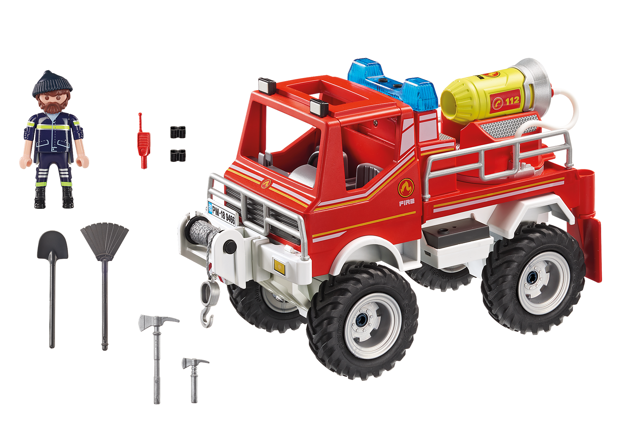 Brandweer terreinwagen met waterkanon 9466 | PLAYMOBIL®