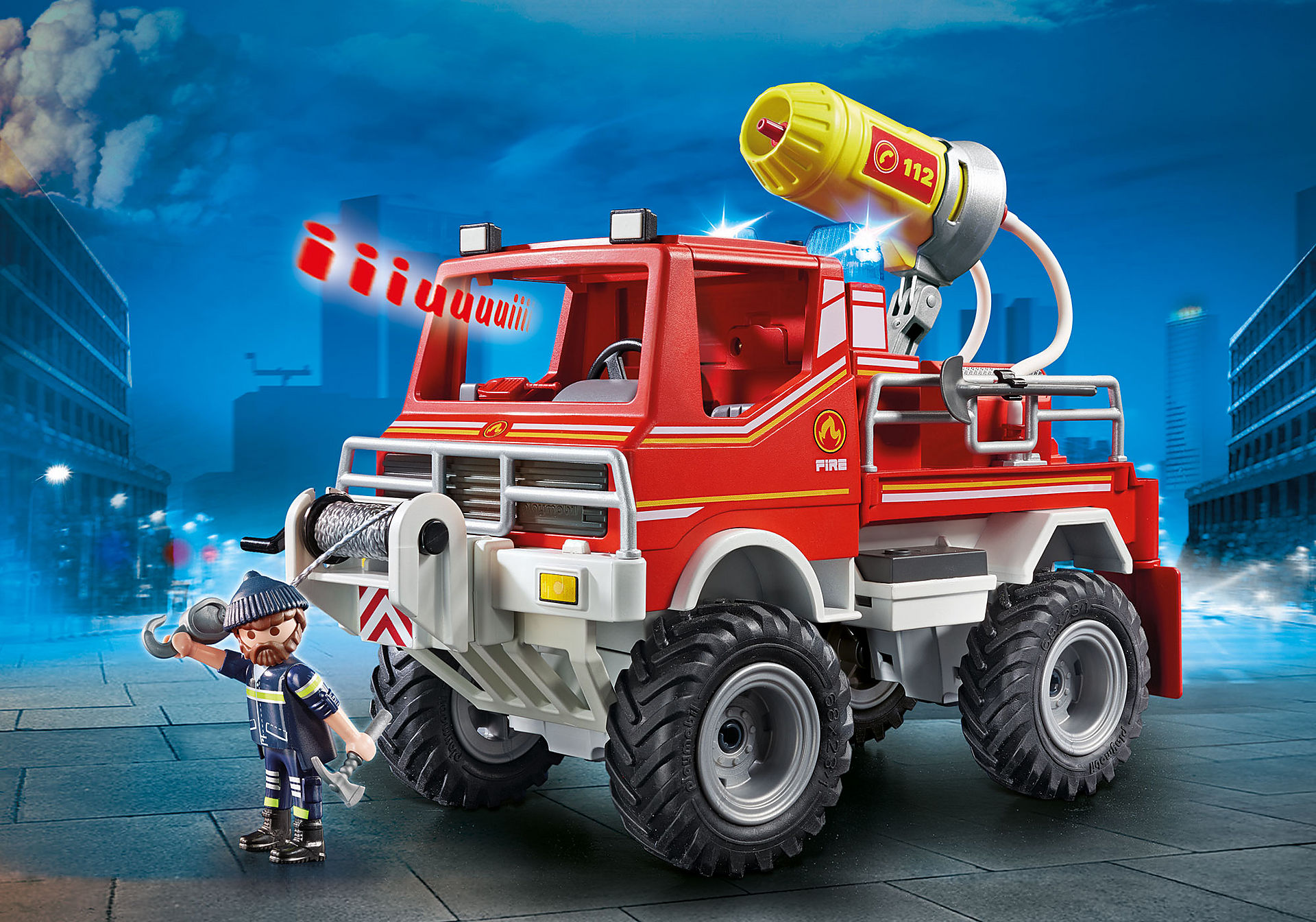 Camion Pompier Playmobil City Action 4x4 de pompier avec lance-eau - 9466 | PLAYMOBIL®