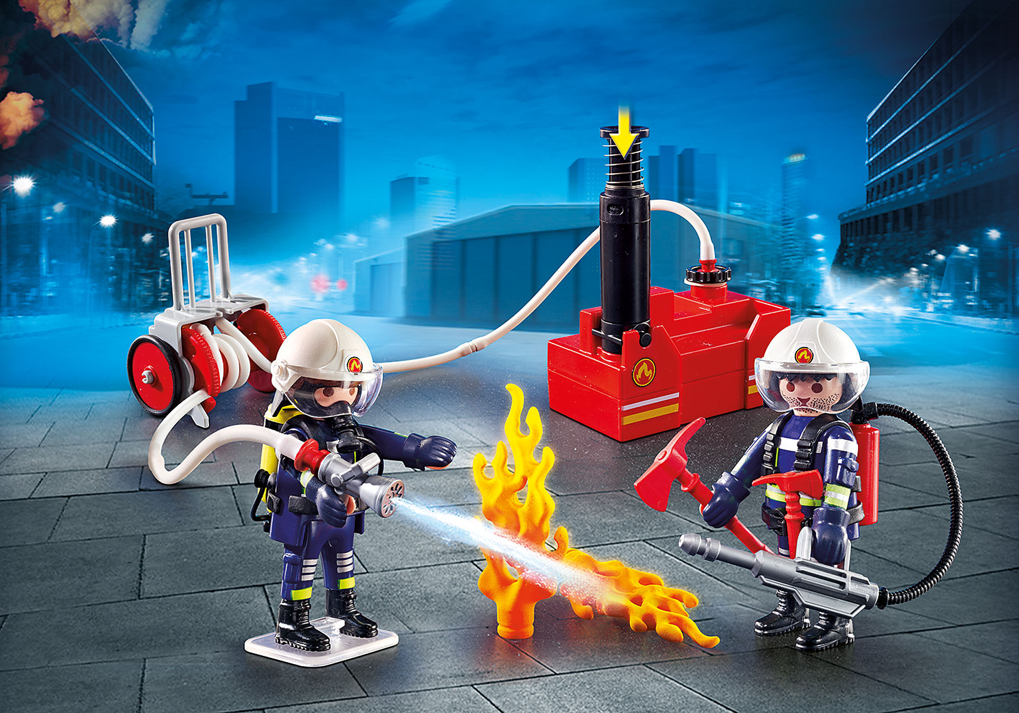 9468 'playmobil' Pompiers Avec Matériel D'incendie 1218 - N/A - Kiabi -  18.49€