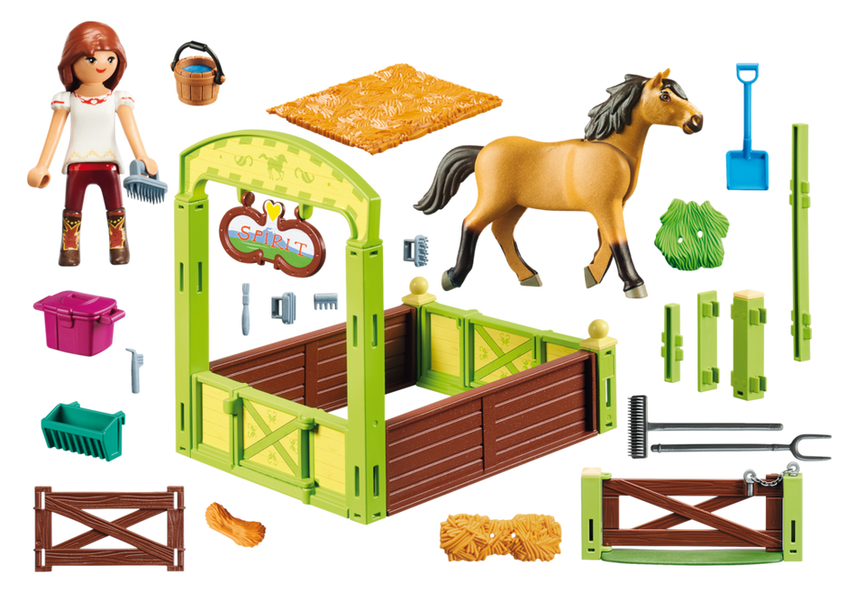 Abigail /& Boomerang /& Horse Stall NEW Playmobil Dreamworks Spirit Riding Free