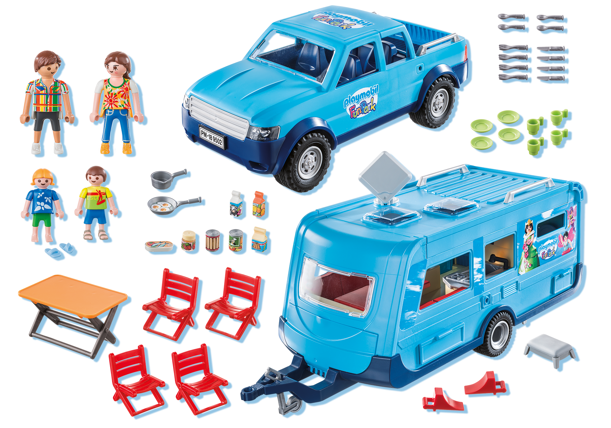 playmobil caravan and car