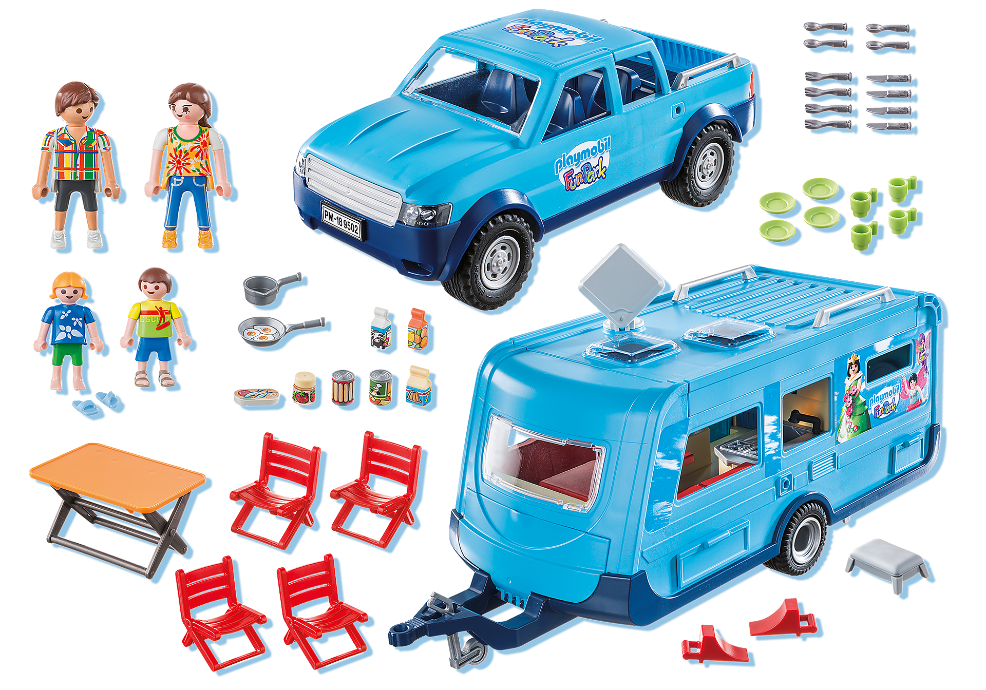 9502 PLAYMOBIL-FunPark Pickup with Camper zoom image3
