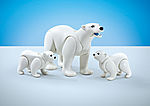 9833 Famille d'ours blanc 