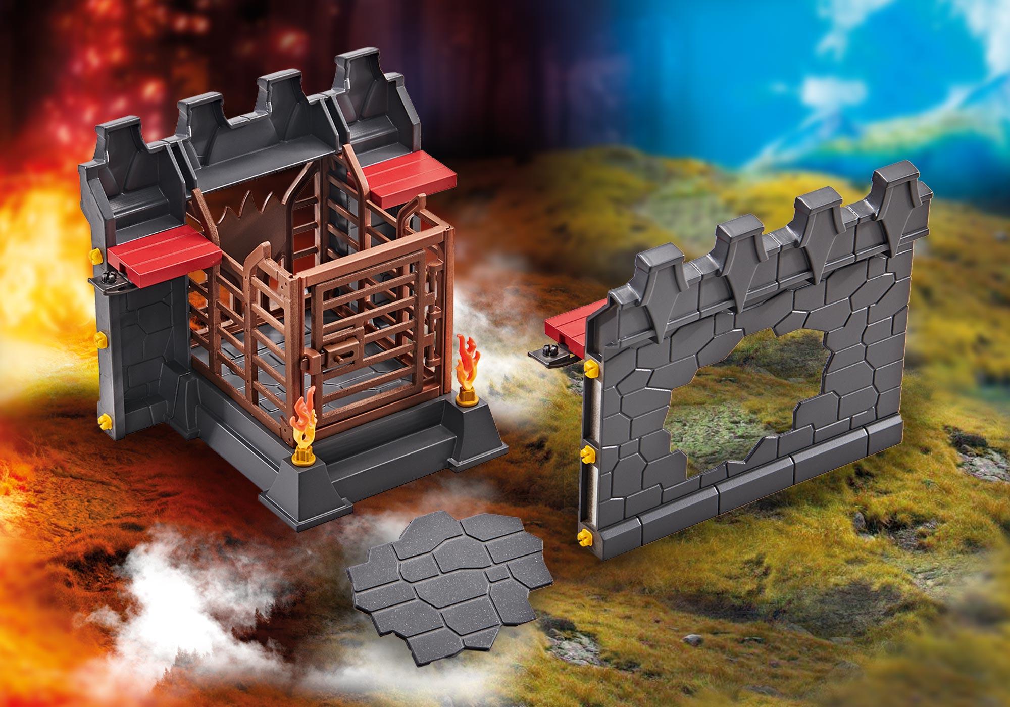 9841 Fa&ccedil;ade d'extension avec prison et mur cassable pour la Forteresse volcanique des Burnham Raiders