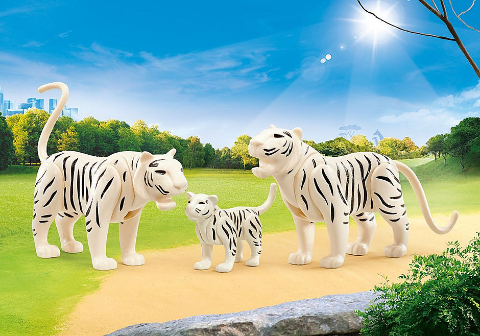 9872 2 weiße Tiger mit Baby detail image 1